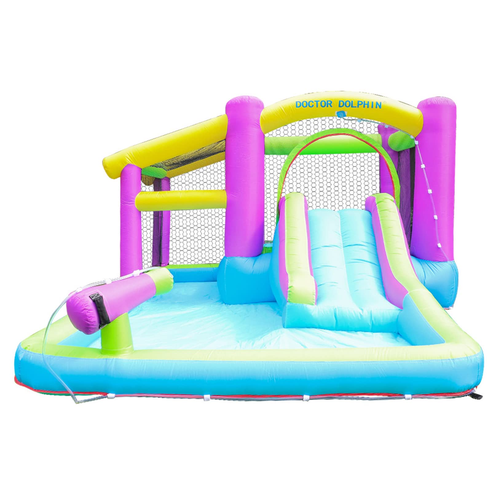 **Inflatable Bouncer House with Slide & Water Gun - Heavy Duty Jumping Castle for Kids Backyard Party, Outdoor Play & Summer Fun**