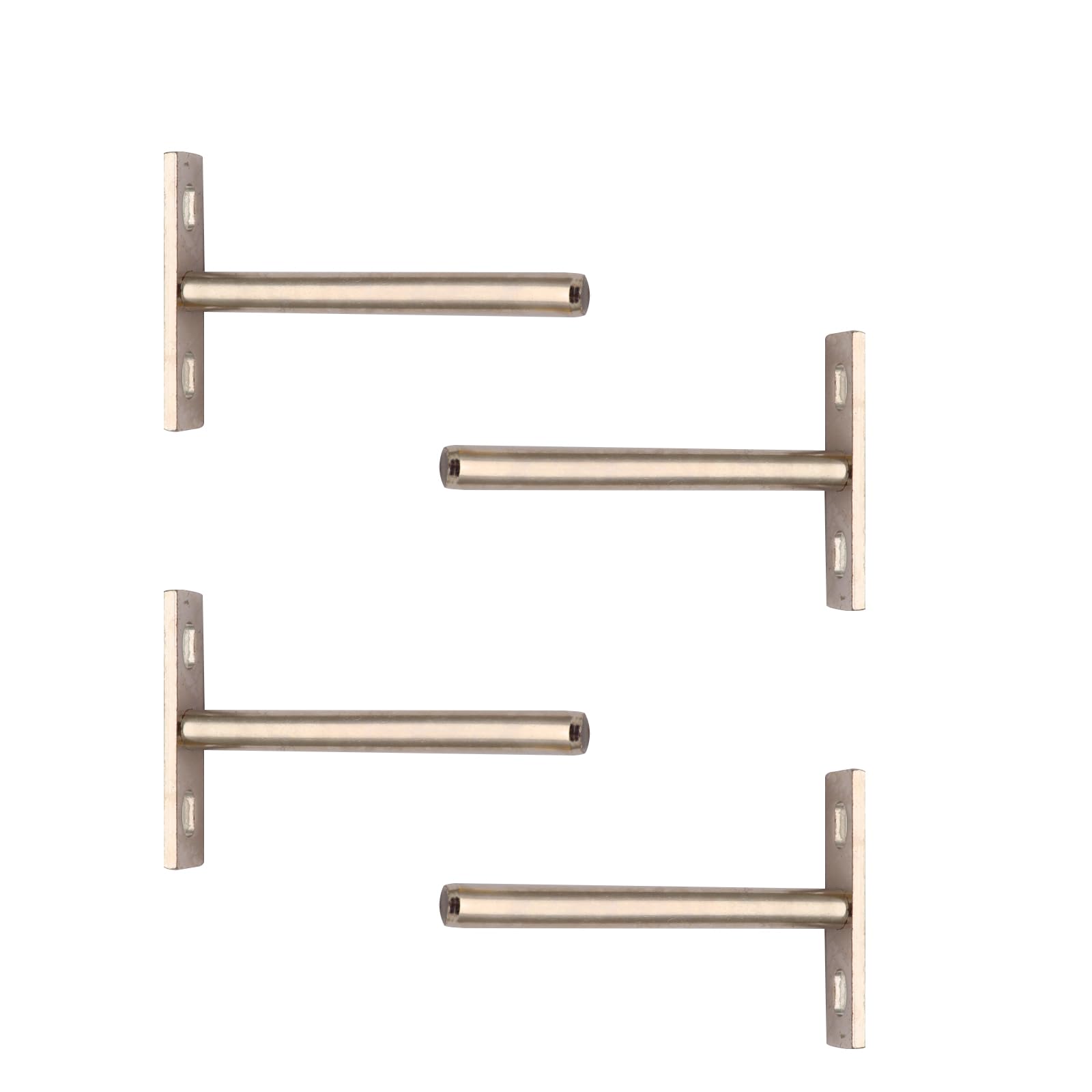 4Pcs 4 Inch Floating Shelf Brackets - Heavy Duty Hidden Shelf Supports for Wood Shelves with Screws & Wall Plugs Included | Perfect for Living Room, Bedroom, Kitchen Storage & Home Decor