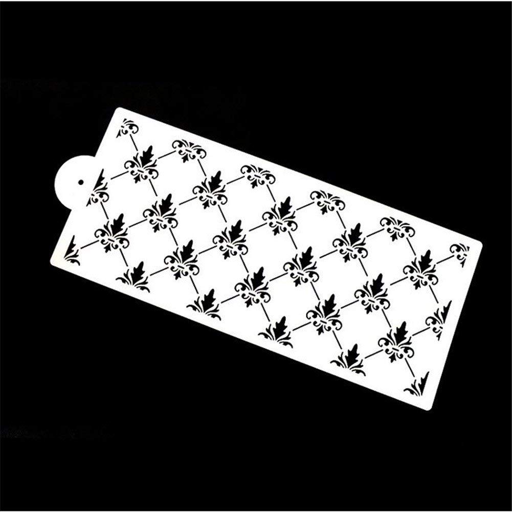 VALINK Plastic Sugarcraft Fondant Cake Stencil - Flower Template Mold & Cake Lace Border Mould for Wedding, Birthday Cake Decorating | DIY Icing Sugarcraft Tool, Baking Mold (Pattern 03) | Perfect for Cake Decorating, Cupcake Design, and Pastry Arts