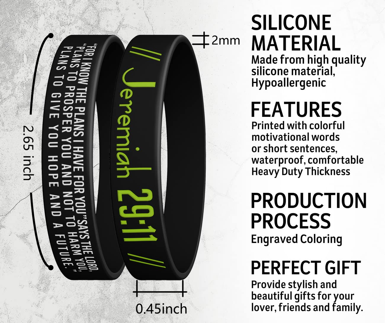Christian Inspirational Bible Verse Silicone Bracelets (12-Pack) - Religious Rubber Wristbands with Scripture Quotes for Women, Men & Youth - Perfect for Church Events, Bible Study Gifts & Christian Party Favors