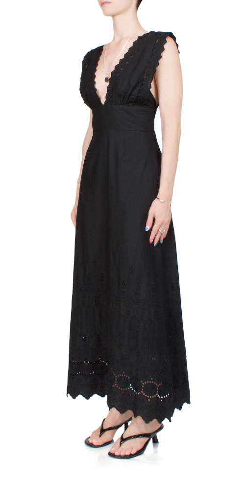Amelia Black Dress for Women - Elegant Flowy Midi Dress for Casual Wear, Office, Party & Date Night