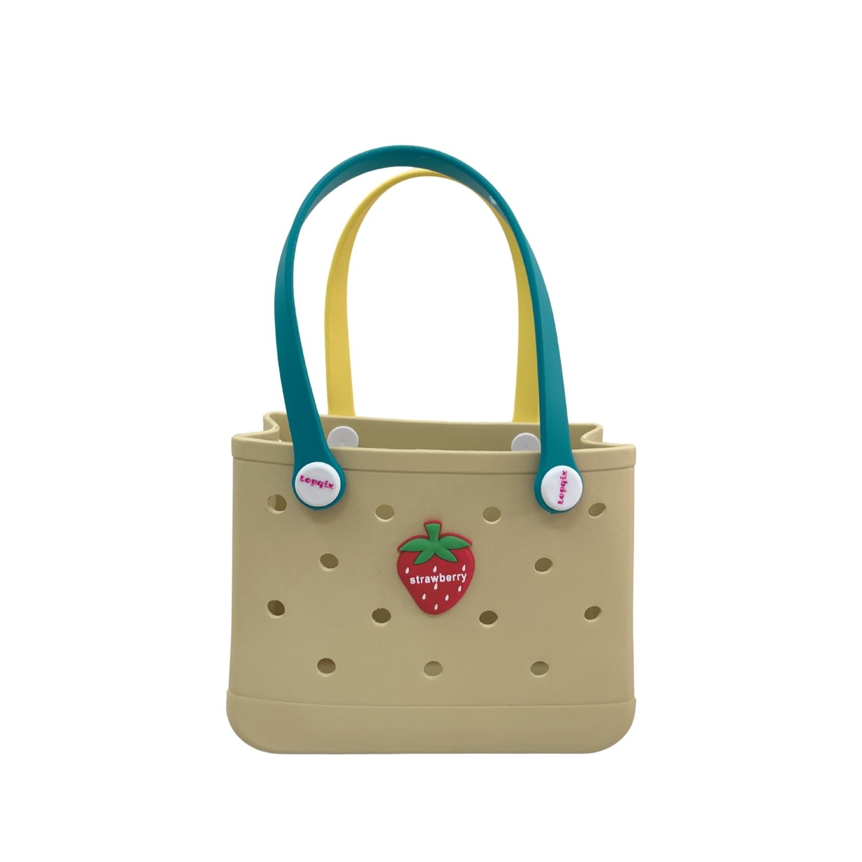 Small Rubber Beach Tote Bag - Lightweight Open Top Portable Outdoor Travel Bag for Beach, Picnic, Pool Outings, Perfect for Summer Adventures