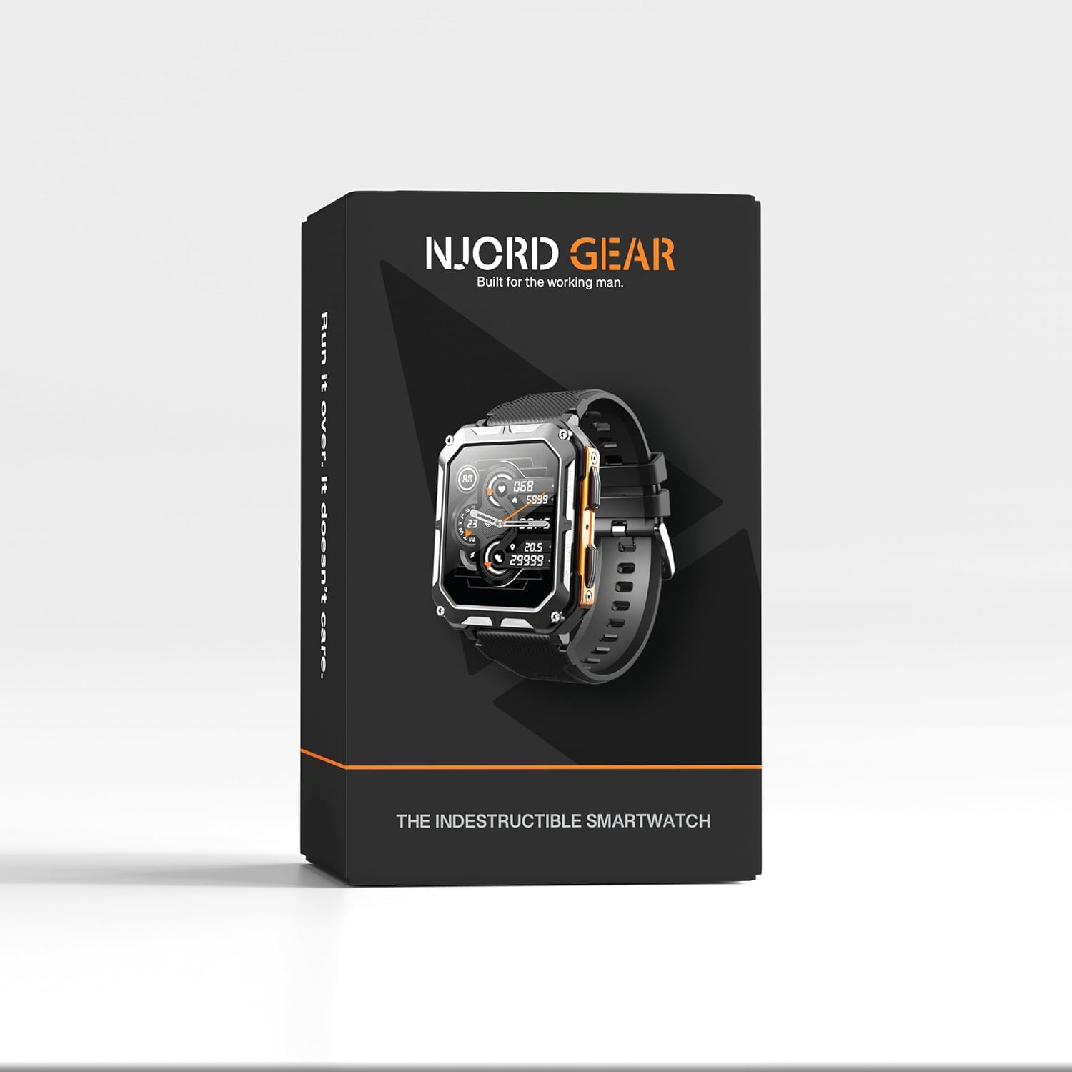 Indestructible Smartwatch IP68 Waterproof Rugged Outdoor Smartwatch - Bluetooth Calling, Heart Rate & Sleep Monitor - Compatible with Android iOS (Orange) - Perfect for Hiking, Running & Extreme Sports