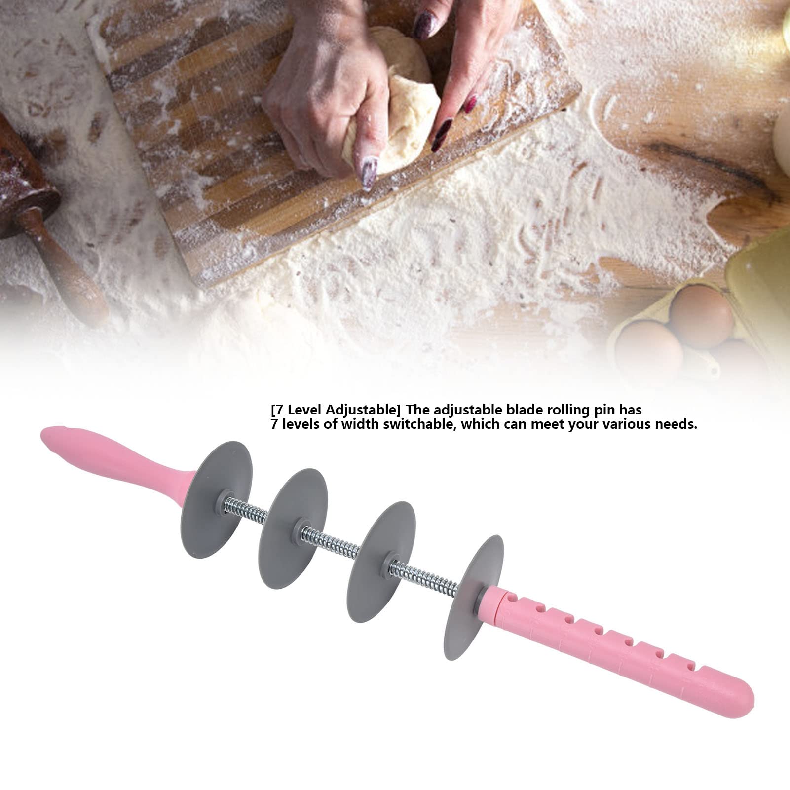 Stainless Steel Adjustable Rolling Pin - Nonstick Dough Roller for Baking, Pastry Making & Cookie Dough - Perfect for Home Kitchen & Dessert Shop Use