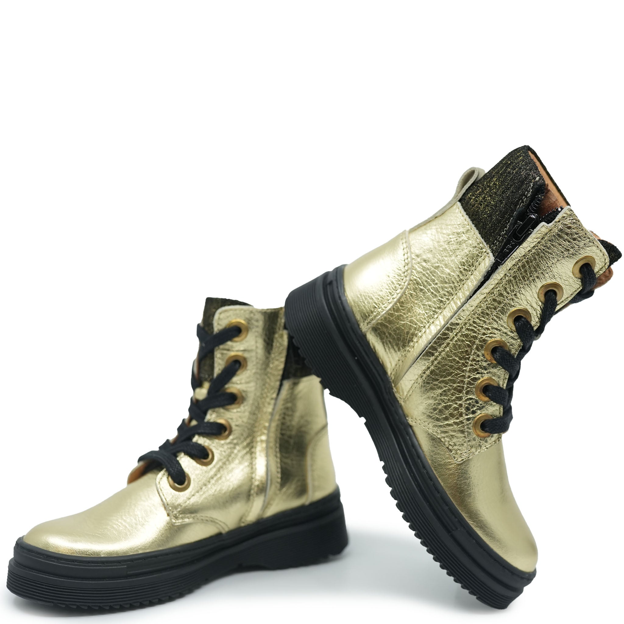 Atlanta Gold Metallic Moccasin Cuff Boots - Stylish Women's Ankle Boots for Fall & Winter Fashion, Casual Outfits & Night Out