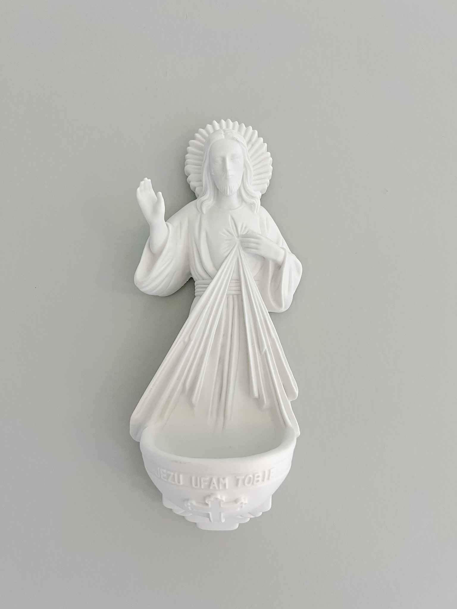 Divine Mercy Holy Water Font - Religious Home Altar Decor for Catholic Prayer & Blessings - Perfect for Home, Church, and Sacred Spaces
