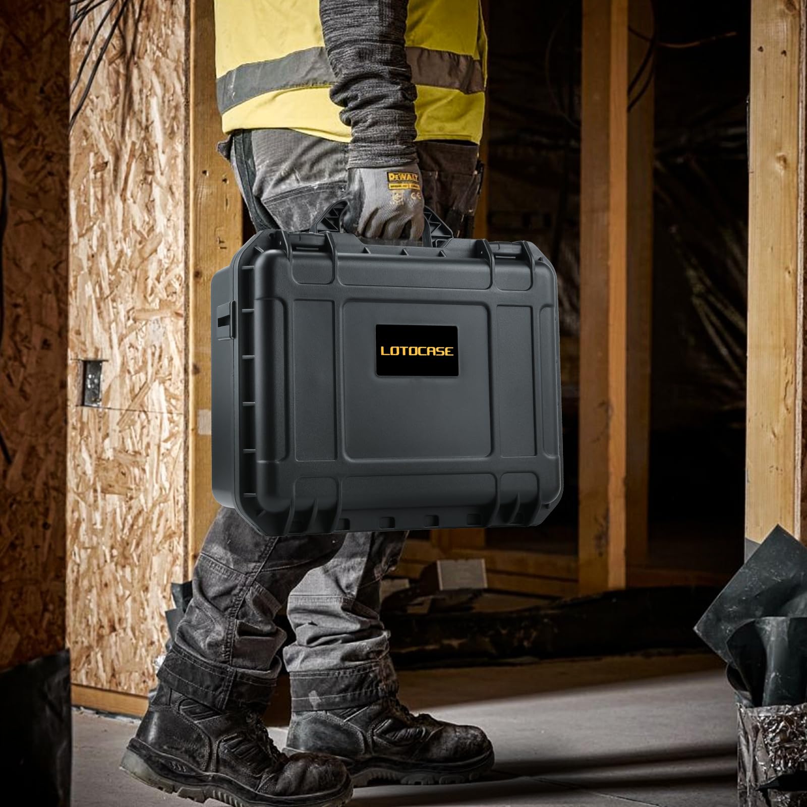 Dewalt 20V Max Cordless Drill & Impact Driver Tool Case - Waterproof Hard Storage Box for Dewalt Atomic Drill Set, Batteries & Charger (Case Only) - Perfect for Job Sites, Construction & DIY Projects