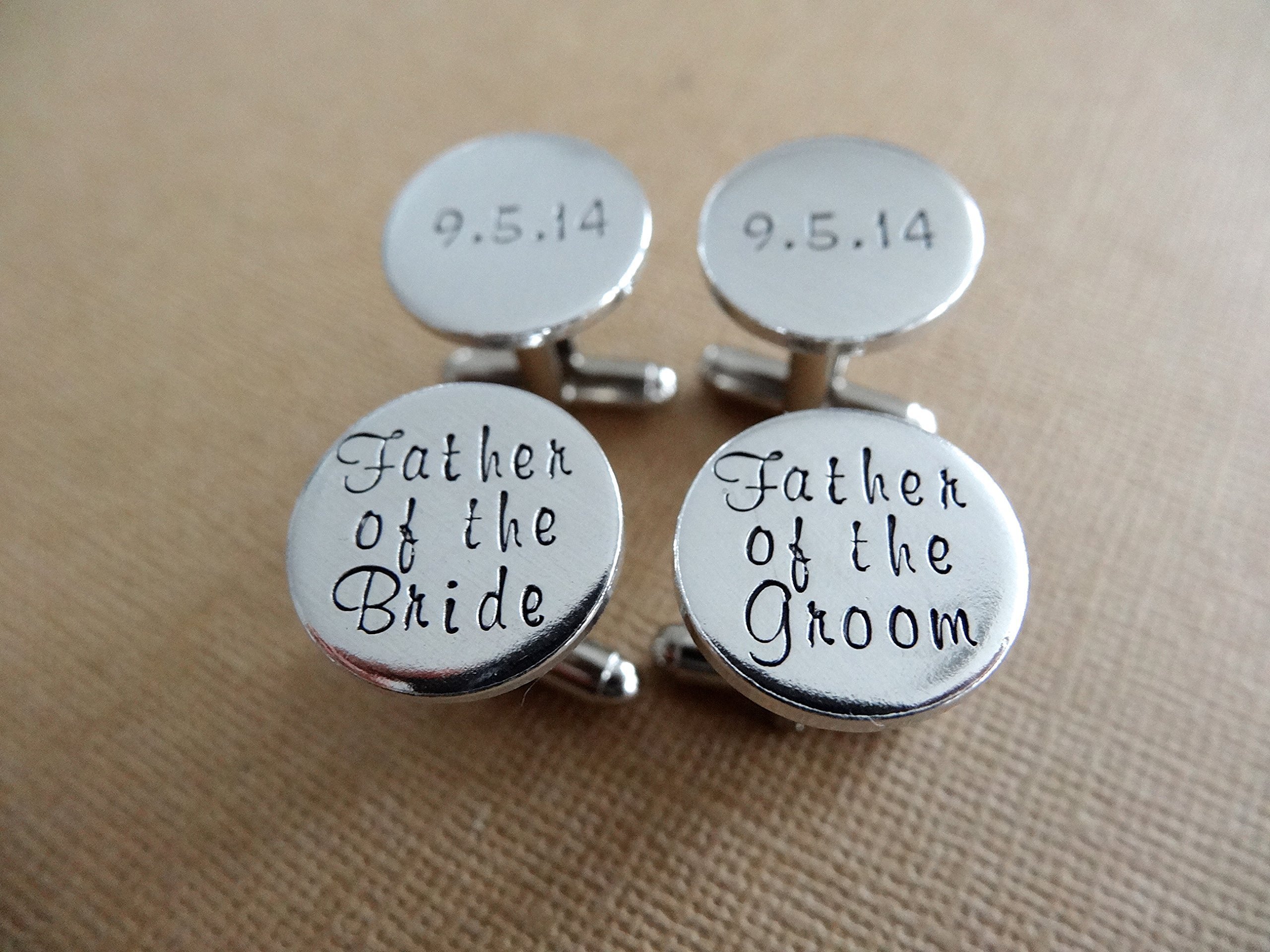 Father of Bride & Groom Cufflinks Set - Wedding Gift for Dads