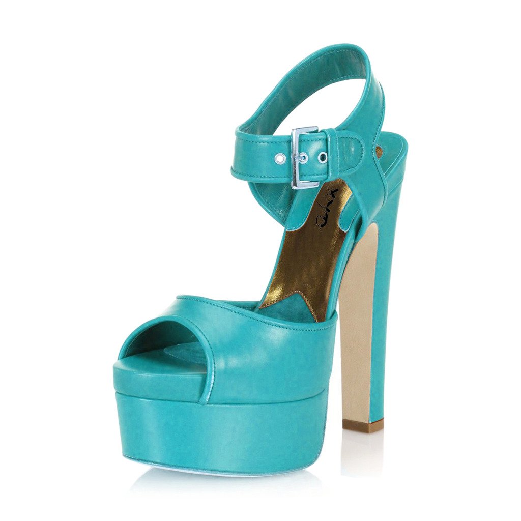 XYD Club Women's Chunky High Heel Platform Sandals - Peep Toe Slingback Pumps with Wide Ankle Strap - Sexy Summer Dress Shoes for Weddings, Parties & Date Nights