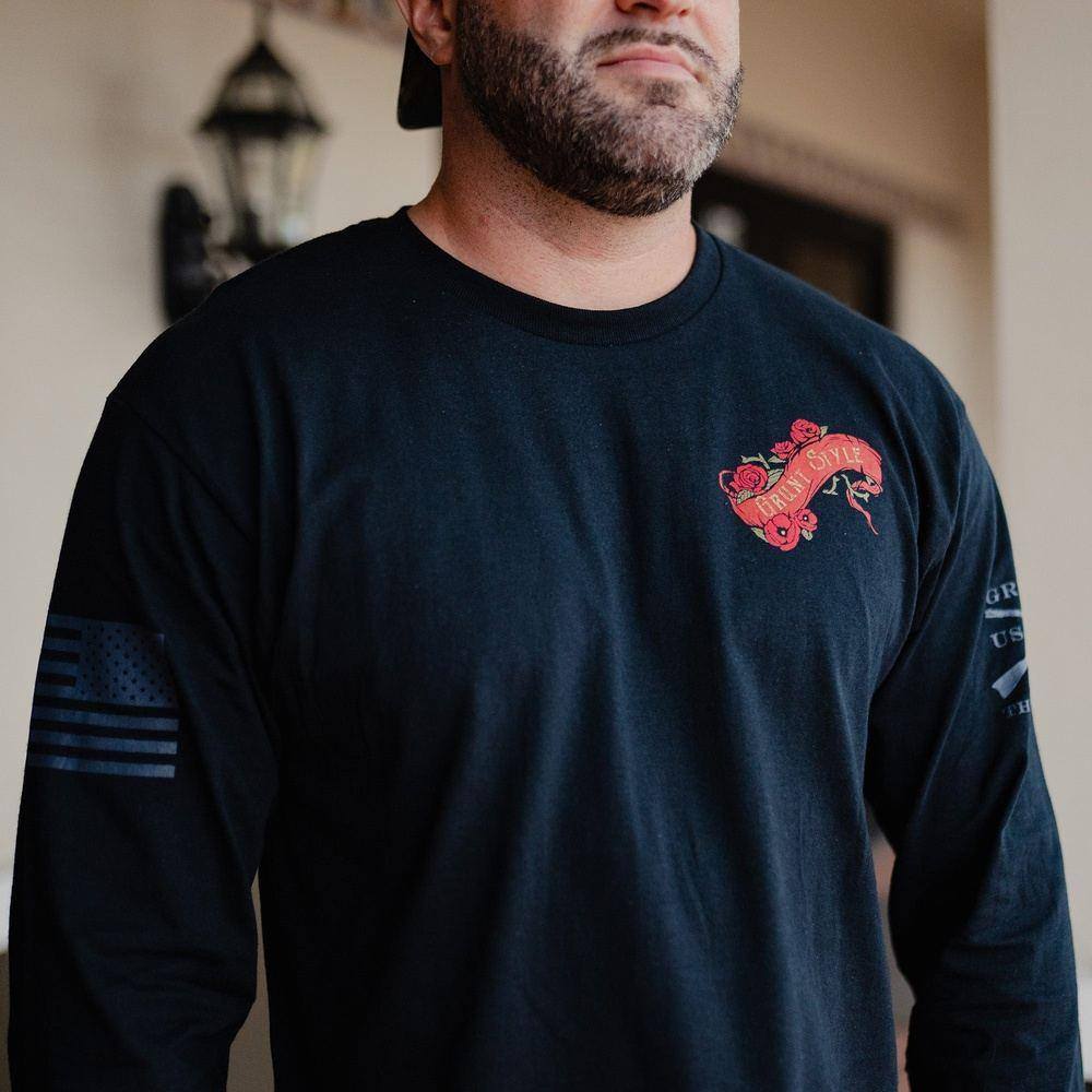 Liberty or Death Long Sleeve Shirt - Black Cotton Tee for Men | Patriotic American Apparel for Casual Wear & Outdoor Activities