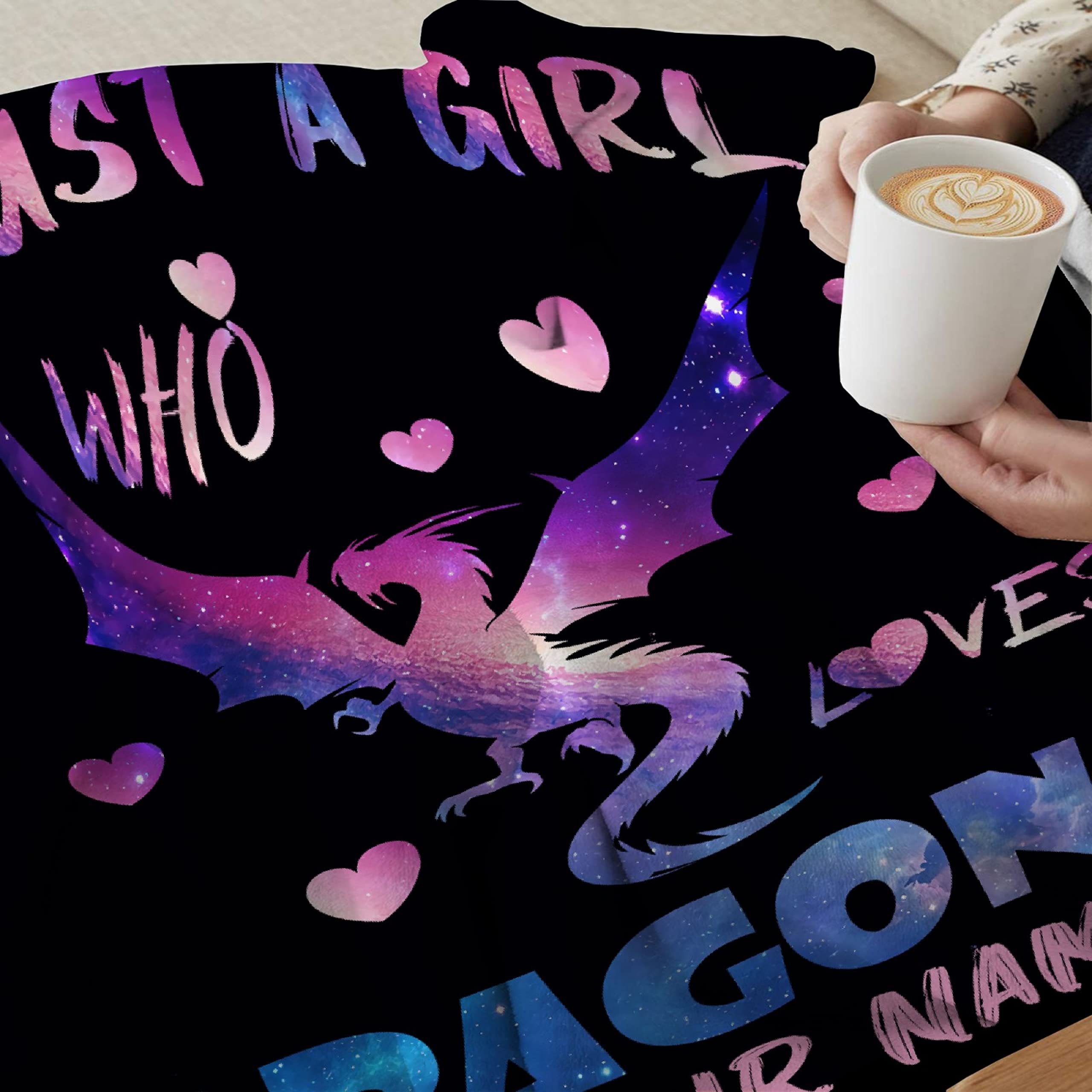 Personalized Dragon Blanket for Women & Girls - Custom Flannel Lightweight Throw Gift for Dragon Lovers - Birthday Graduation Present - 120x90 Inch All-Season Cozy Blanket for Bed, Sofa & Chair - Perfect for Home, Office & Gifting