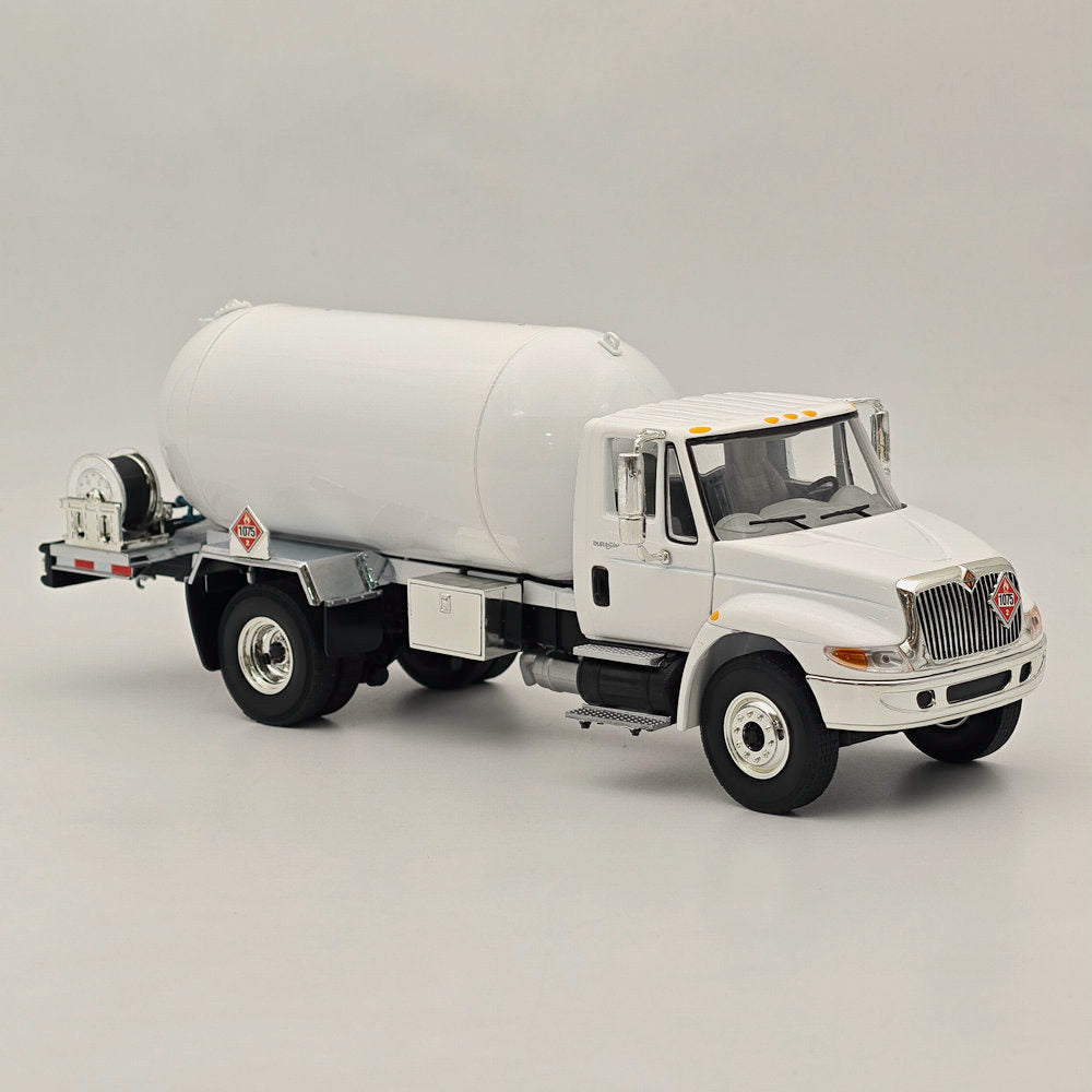 FIRST 1/34 Scale International DuraStar Propane Truck Diecast Metal Model - White 4059 | Collectible Toy for Display, Gift for Truck Enthusiasts, Perfect for Home & Office Decoration