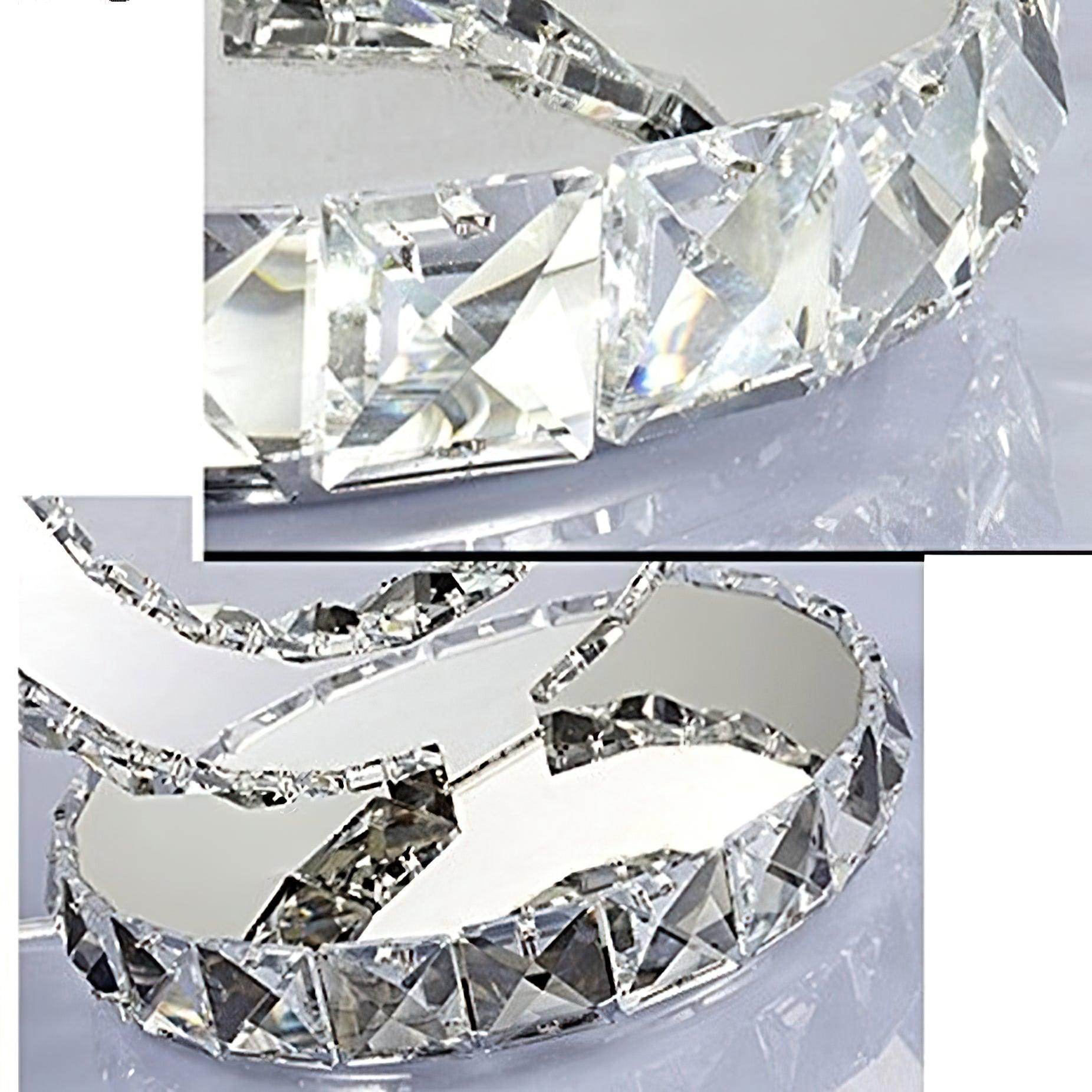 Elegant Crystal Rings Table Lamp - Modern LED Bedside Night Light for Bedroom, Living Room, and Office Decor