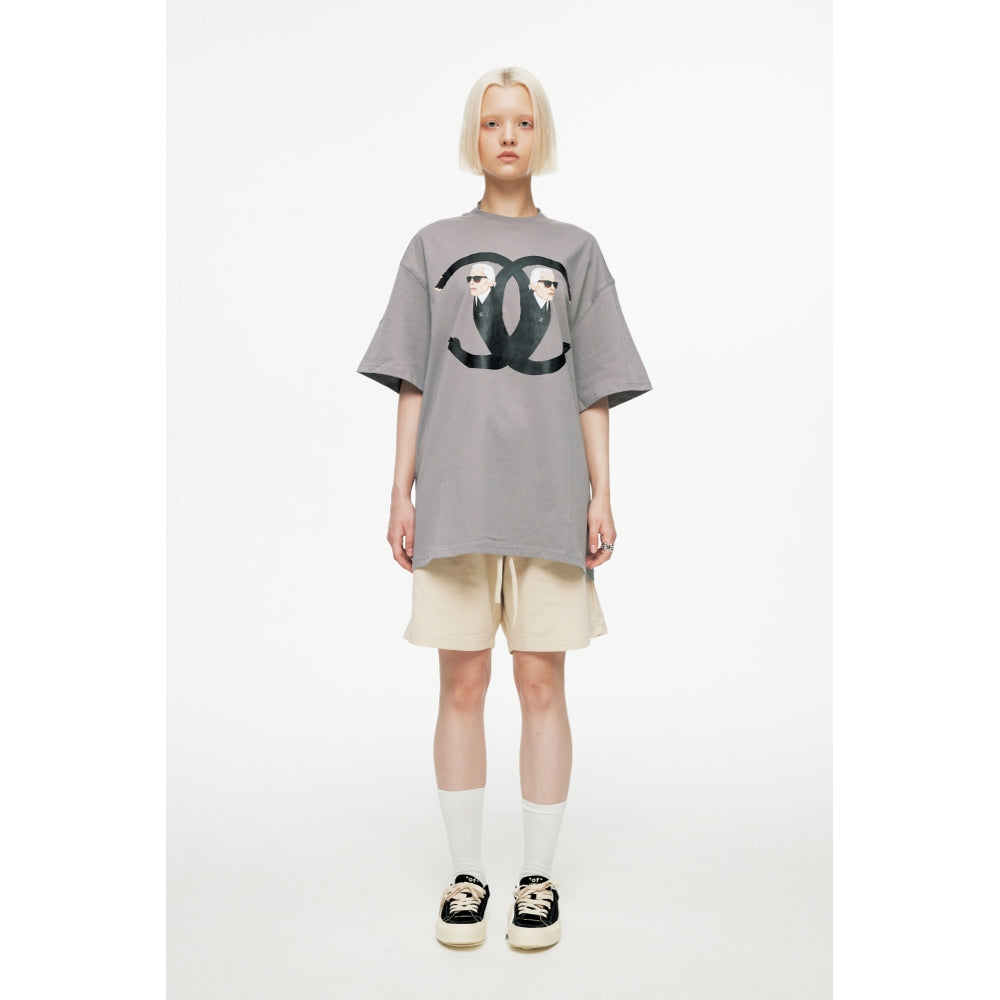 Ori Frederiqo CC Karl Pants Tee Grey T-Shirt - Men's Casual Cotton Graphic Tee for Streetwear & Everyday Outfits