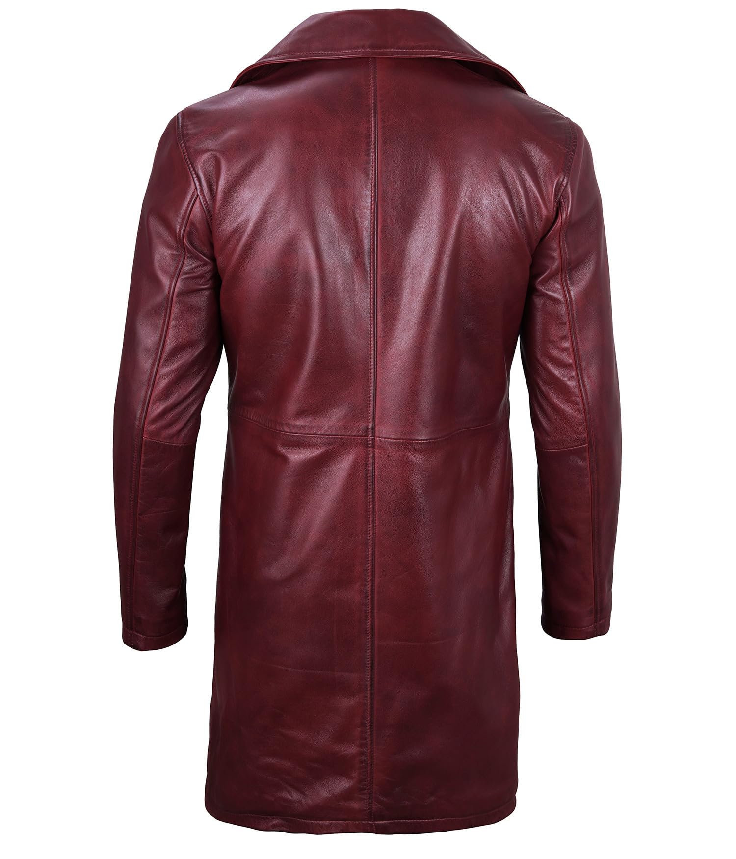 Premium Men's Leather Coat - Stylish Carcoat Design for Winter | Warm & Fashionable Long Leather Jacket for Men | Perfect for Outdoor Activities, Business Meetings & Date Nights