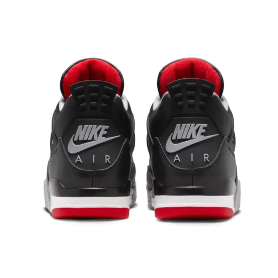 Air Jordan 4 Retro Bred Reimagined Sneakers - Black Cement Grey & Varsity Red Basketball Shoes for Men | Perfect for Streetwear Fashion & Basketball Games