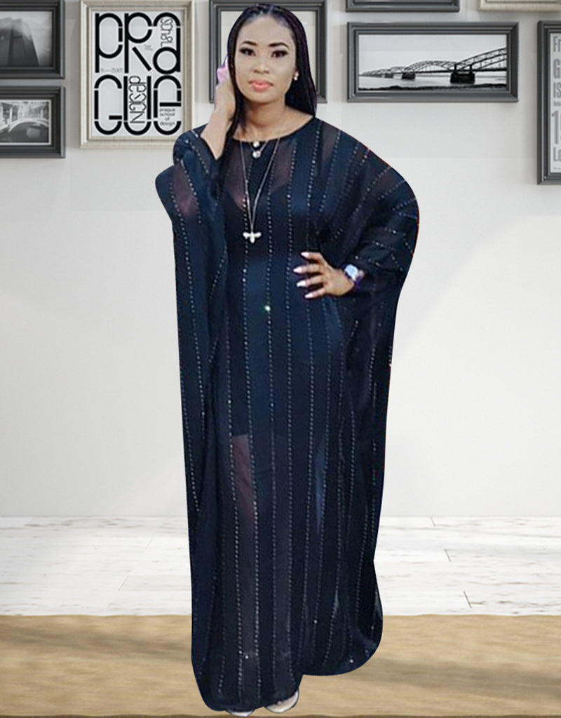 Elegant Black Dubai Line Partywear Kaftan for Women - Stylish & Comfortable Long Dress for Evening Parties, Weddings & Special Occasions