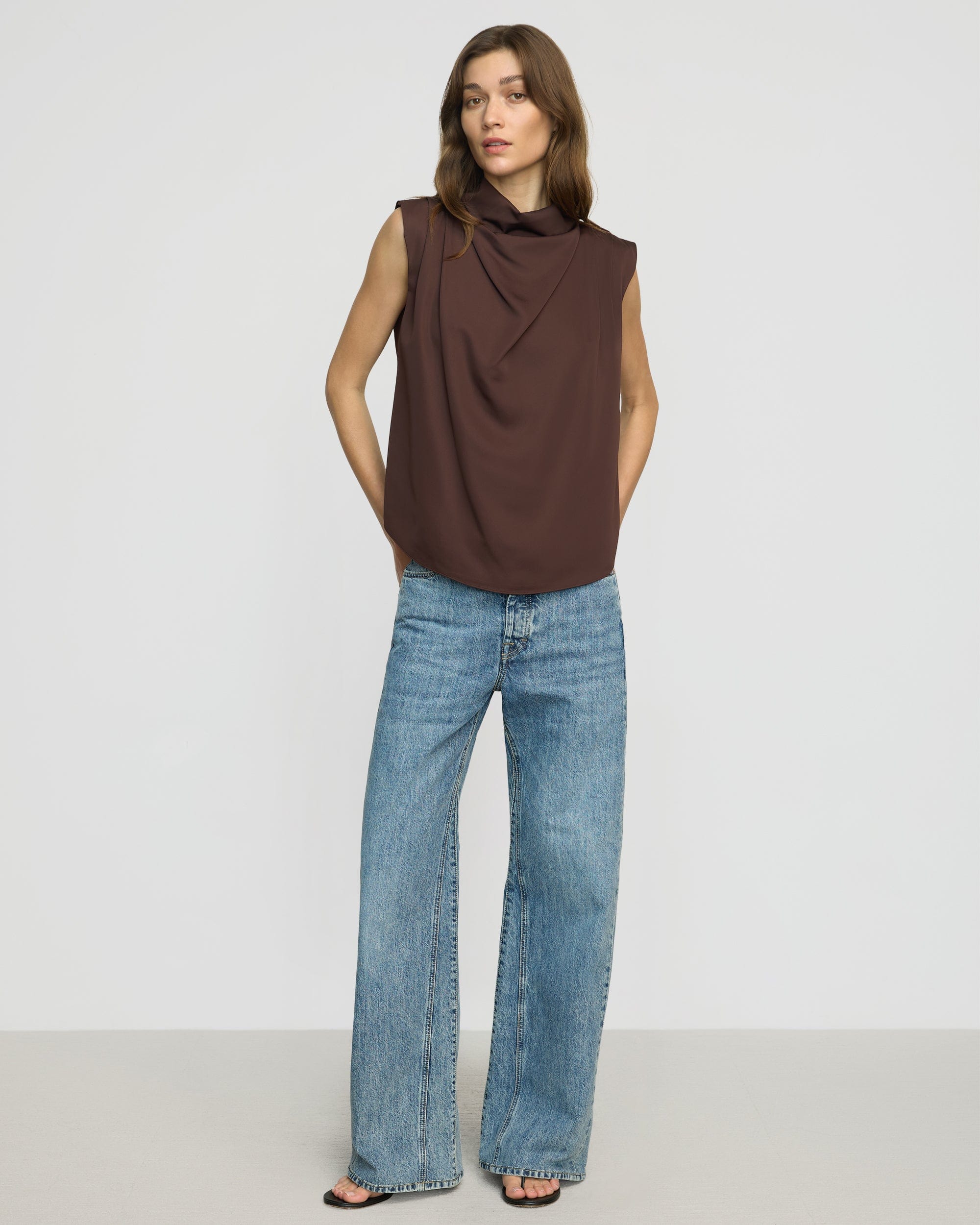 Allegra Women's Sleeveless Blouse with Gathered Neckline - Perfect for Office Wear, Summer Outfits & Casual Occasions
