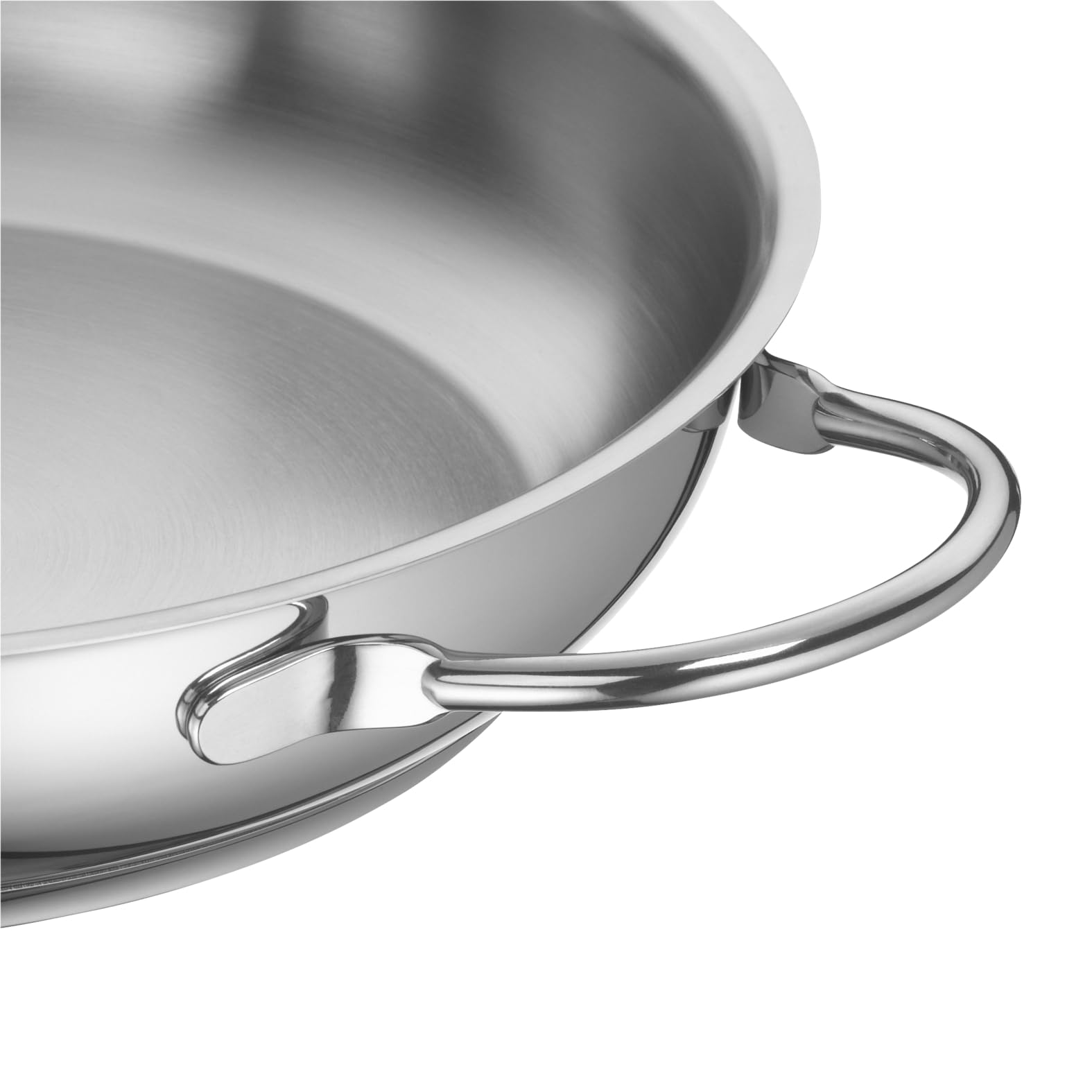 WMF 24cm Uncoated Stainless Steel Serving Pan with Pouring Rim - German-Made Profi Series, Induction Compatible & Dishwasher Safe - Perfect for Cooking, Serving & Entertaining