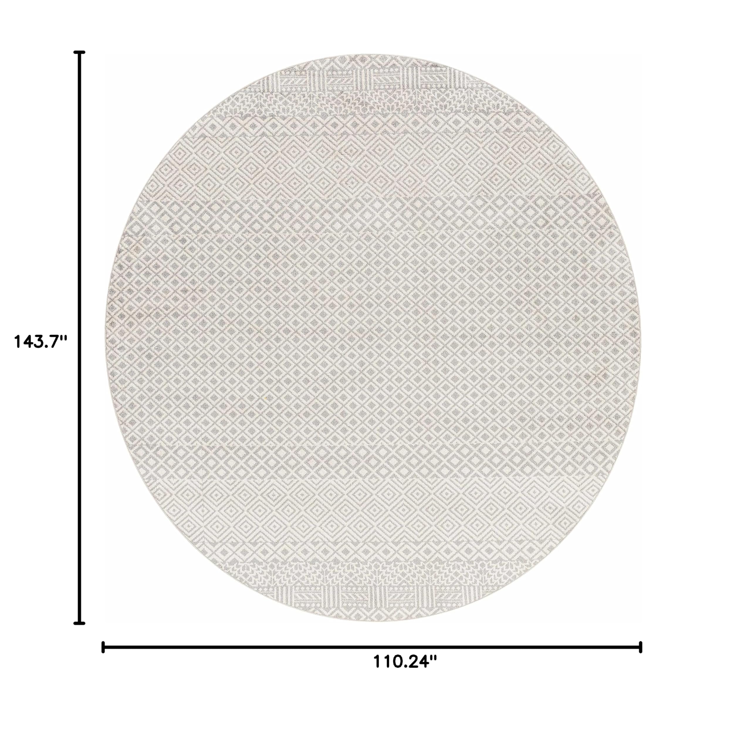 Hauteloom Maanas Washable Area Rug - Soft & Durable Gray Rug for Living Room, Bedroom - 9'3