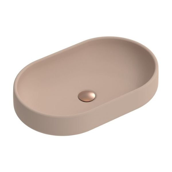 ADP Norma Concrete 550 x 350 Above Counter Bathroom Sink Basin - Modern Farmhouse Style for Powder Rooms & Guest Baths