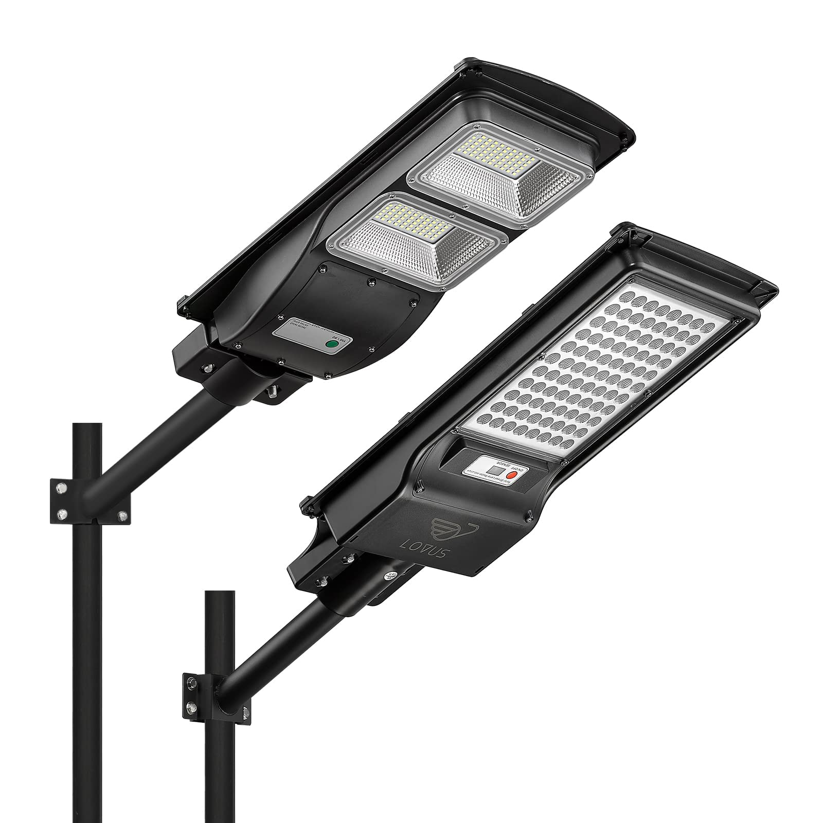 LOVUS Solar LED Street Lights 6000K - Outdoor Solar Powered Street Lamp with Radar Sensor, Dusk to Dawn Lighting for Driveway, Garden, Pathway, and Backyard Security