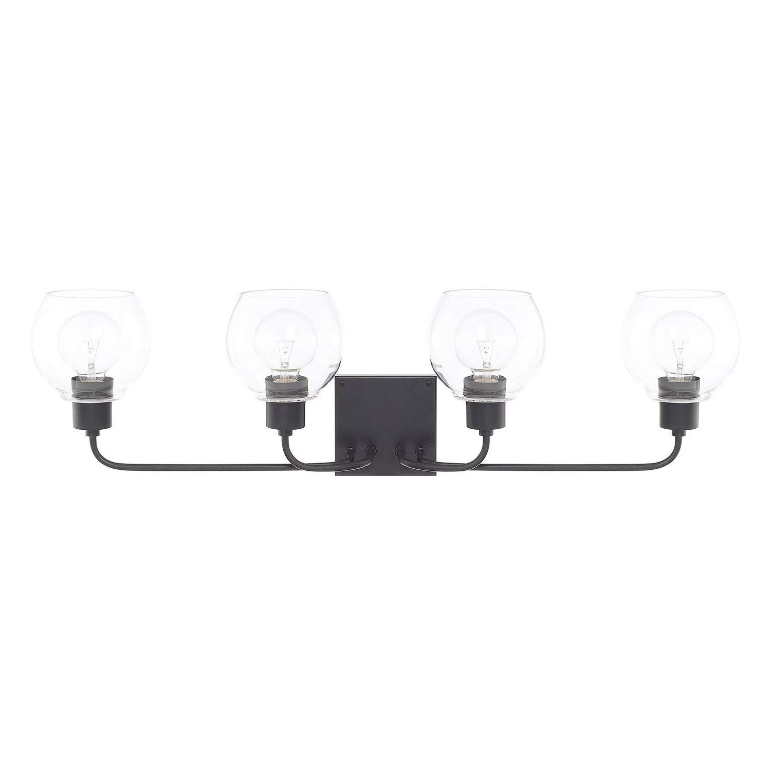 Matte Black 4-Light Bathroom Vanity Light Fixture - Modern Traditional Style for Bathroom Mirror Lighting (1 Pack) - Perfect for Home Renovation & Spa-Like Ambience