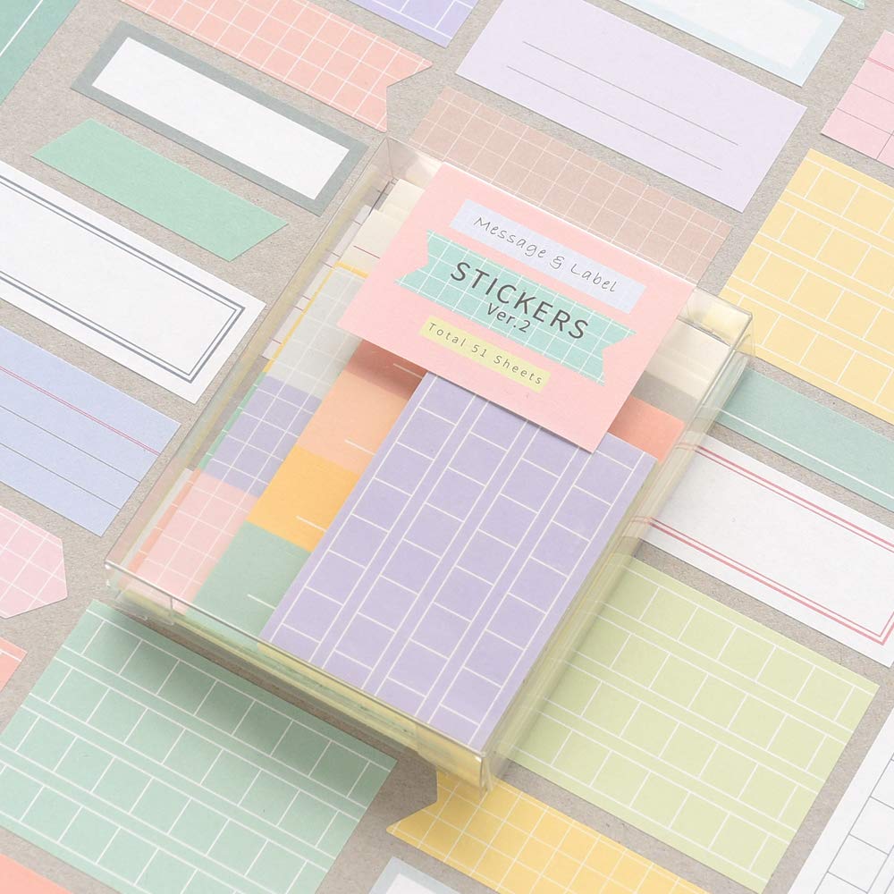 Monolike Message & Label Sticker Set Version 2 - Mini Cute Stickers for Notes, Planners, Journals & Organizing | Index Stickers for Office, School & DIY Crafts