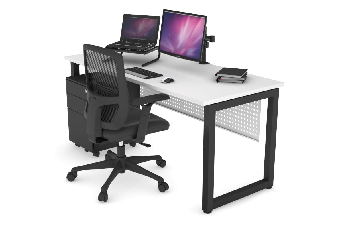 Quadro Loop Legs Office Desk - 1600L x 700W Modern Workstation for Home & Office - Perfect for Remote Work, Study & Conference Rooms