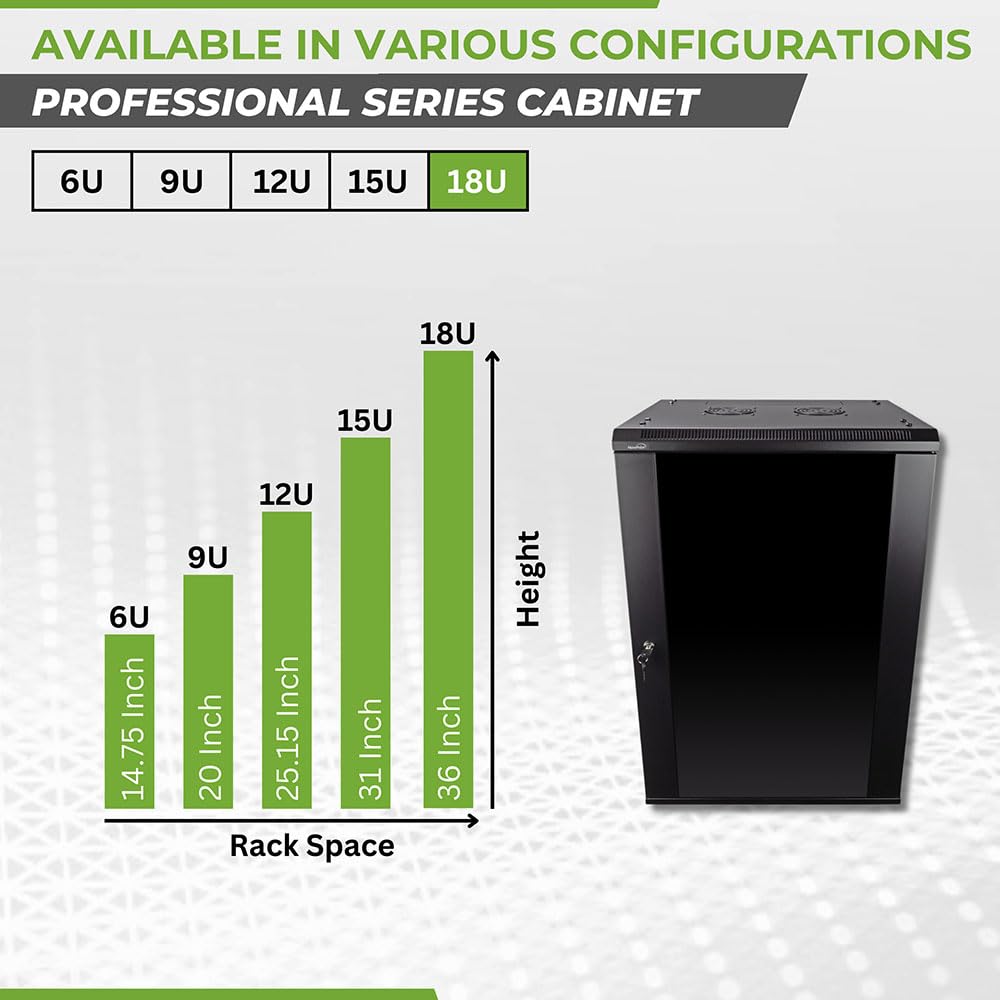 NavePoint 18U Server Rack Enclosure - 17.7