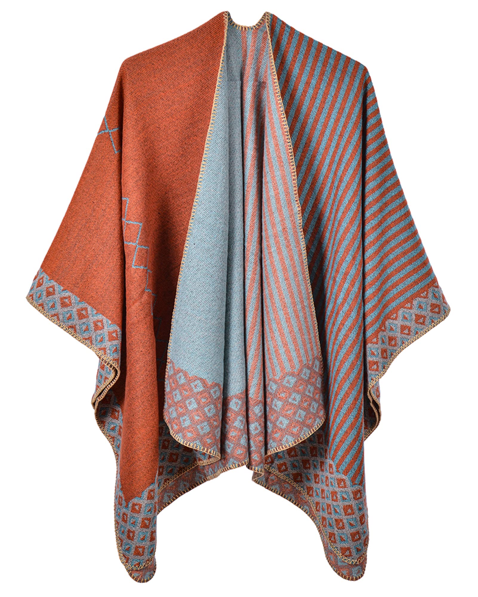 Lacavocor Women's Winter Shawl Wrap Cape - Cozy Open Front Poncho Cardigan Sweater for Cold Weather | Perfect for Office, Travel & Outdoor Activities