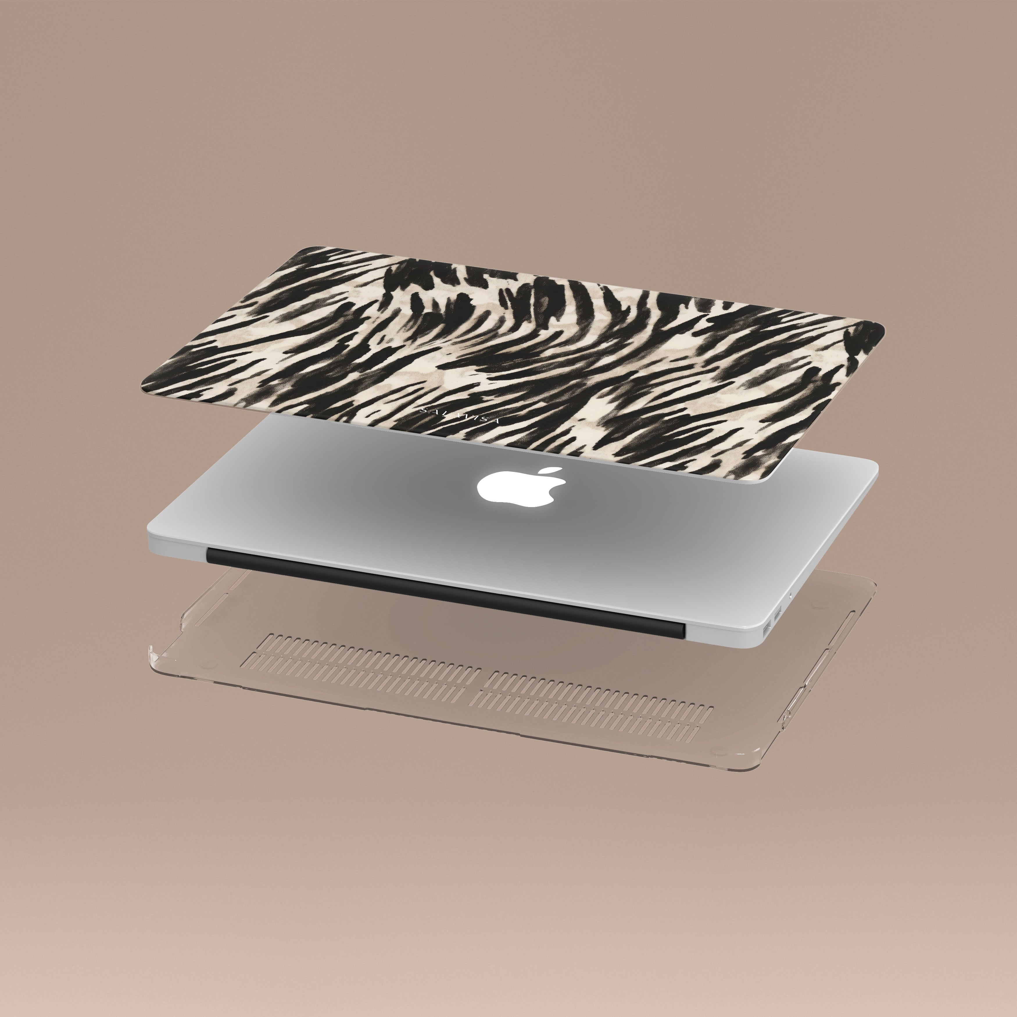 Premium Dark Zebra Pattern MacBook Case - Slim Protective Cover for MacBook Air & Pro - Durable Scratch-Resistant Shell for 13, 14, 15, 16 Inch Models - Perfect for Work, School & Travel