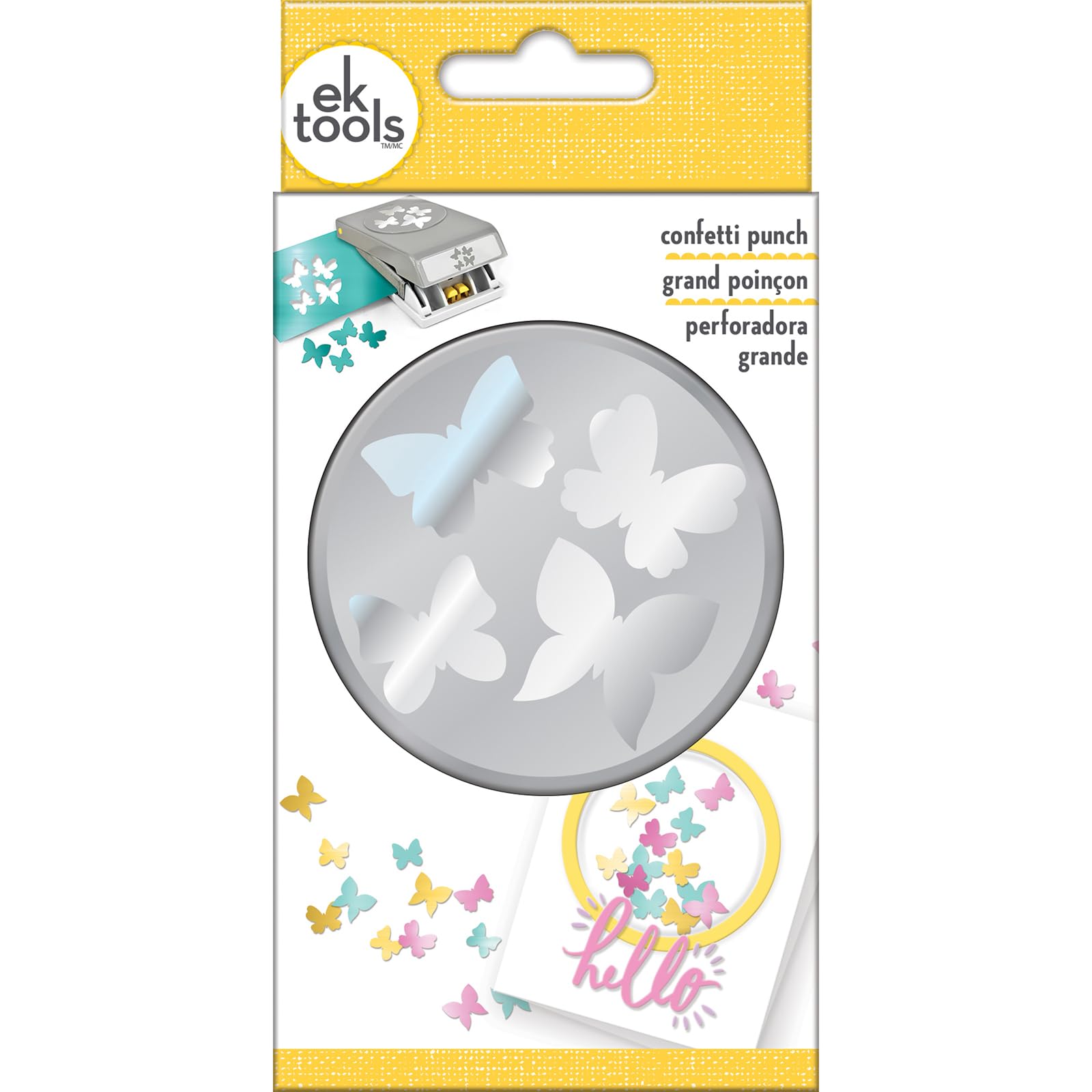 EK Tools PSN L Confetti Butterfly Punch - 54-30308 - Perfect for Scrapbooking, Card Making, and DIY Crafts