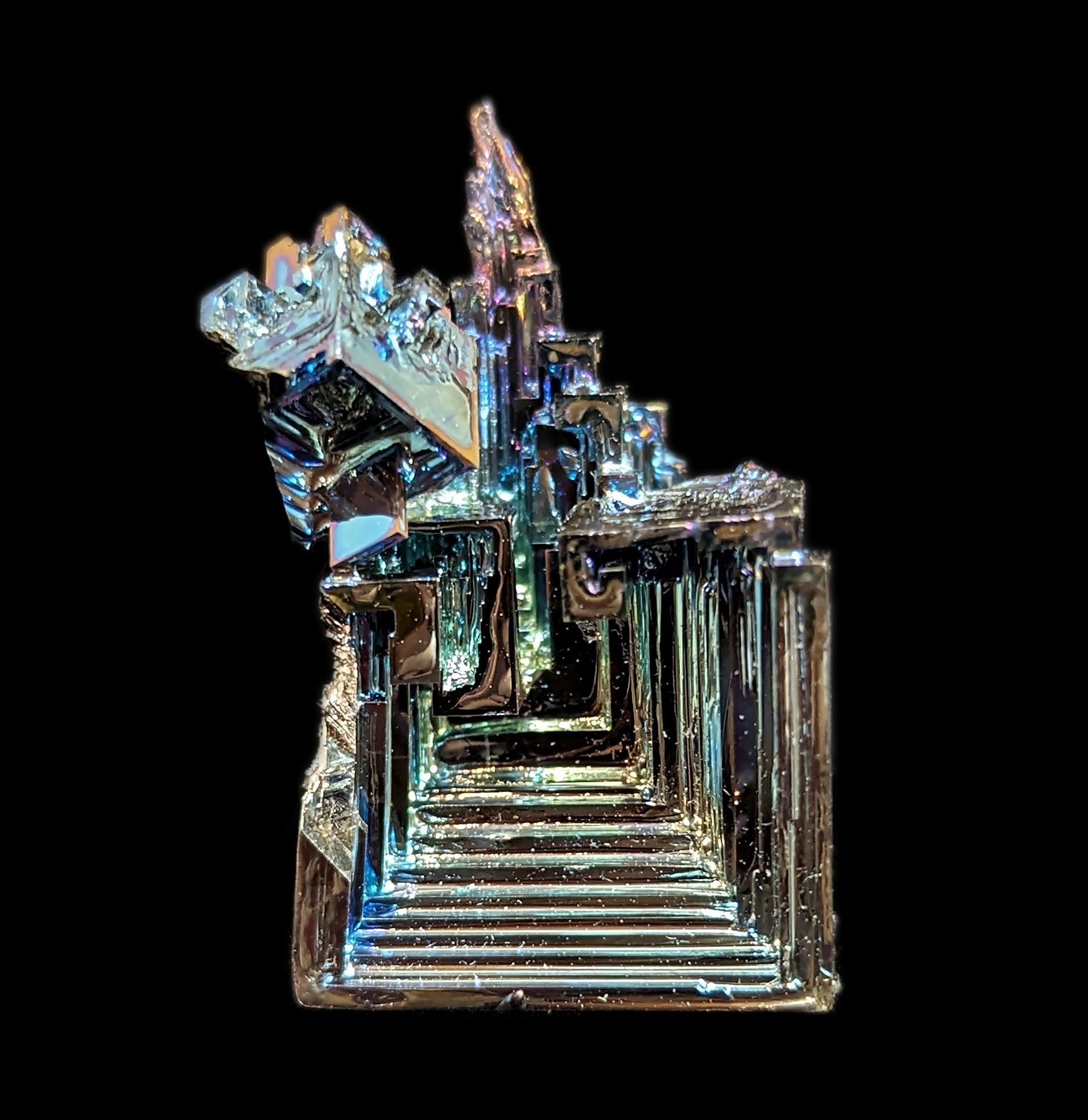Bismuth Crystal Formation - Natural Rainbow Metallic Crystals for Science, Decor & Gifts - Perfect for Home Display, Geology Collections & Unique Present Ideas