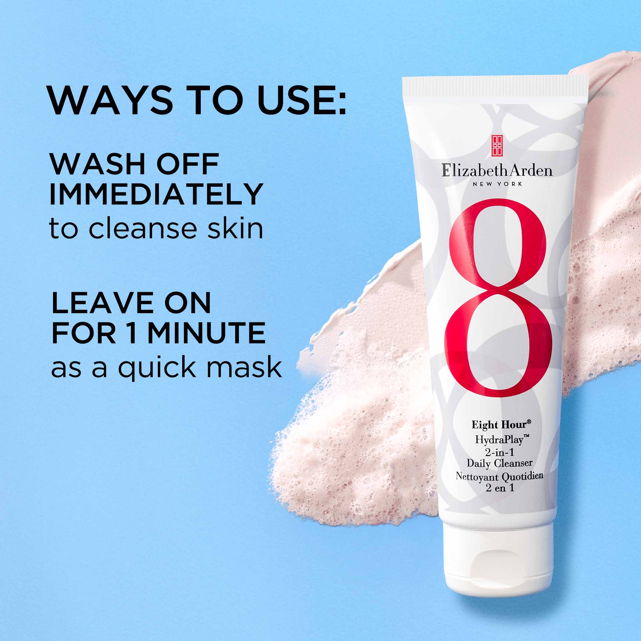 Eight Hour® Hydraplay Cleanse, Hydrate & Protect Skincare Set - 3-Step Facial Care Routine for Dry & Sensitive Skin | Morning & Night Use for Glowing Complexion
