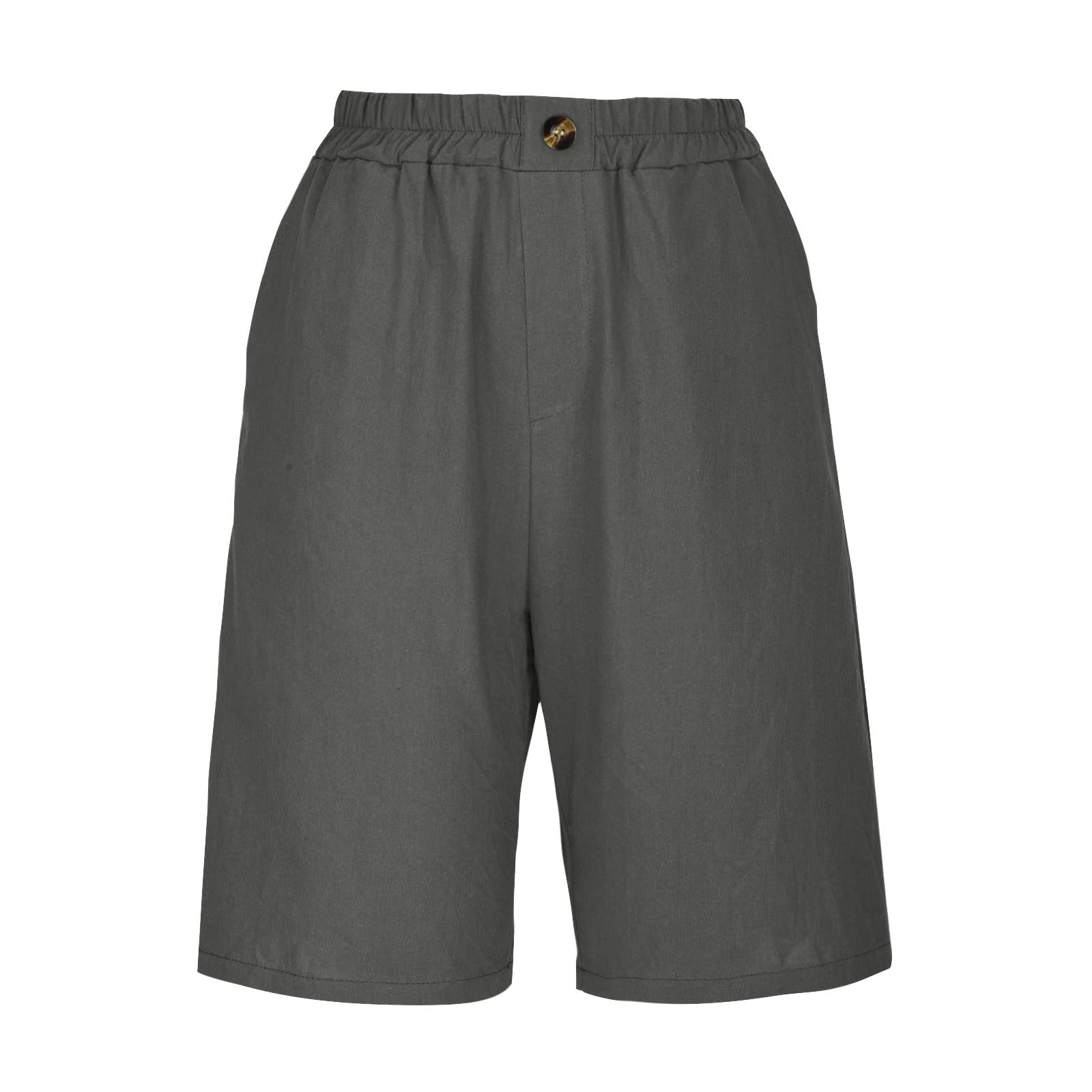 **Mzkdieey Women's Cotton Linen Shorts - High Waist Casual Bermuda Shorts, Loose Fit Knee-Length for Workout, Summer & Beach - Perfect for Yoga, Travel & Outdoor Activities**