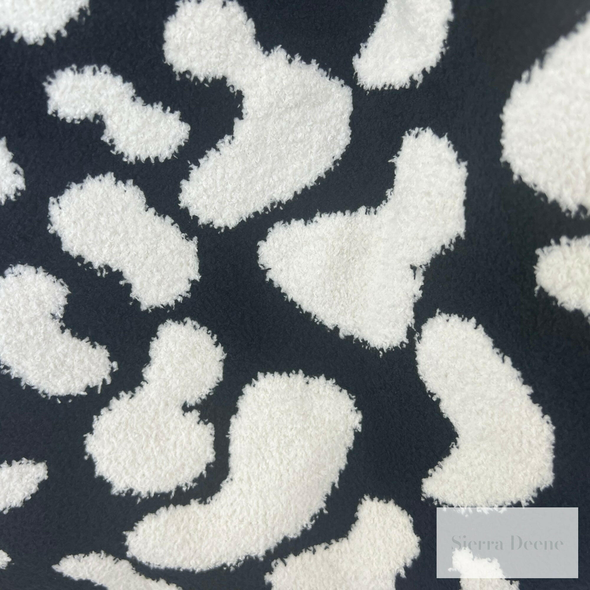 Luxury Black and Cream Cow Print Knitted Microfiber Tote Bag - Stylish Reusable Shopping Bag for Women, Perfect for Grocery, Beach, Work & Travel