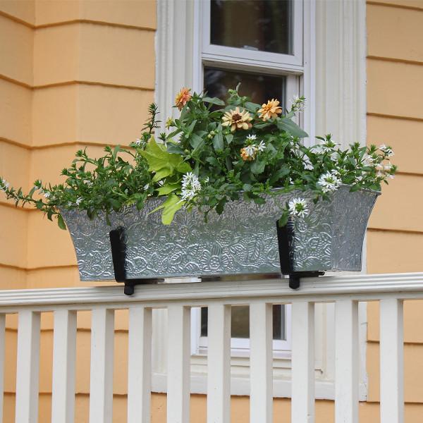 Sturdy Handrail Flower Box Bracket Kit - Heavy Duty Balcony Planter Hanger for Outdoor Railings - Perfect for Window Boxes, Porch Decor & Garden Flowers