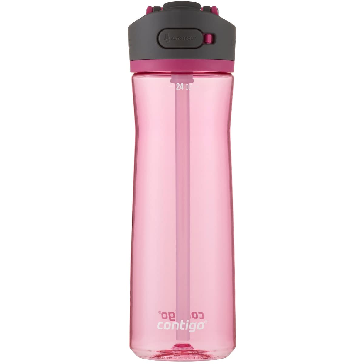 Contigo Ashland 2.0 24oz Insulated Stainless Steel Water Bottle with Straw Lid - Leakproof, BPA-Free - Perfect for Gym, Hiking & Travel (Dragon Fruit Color)