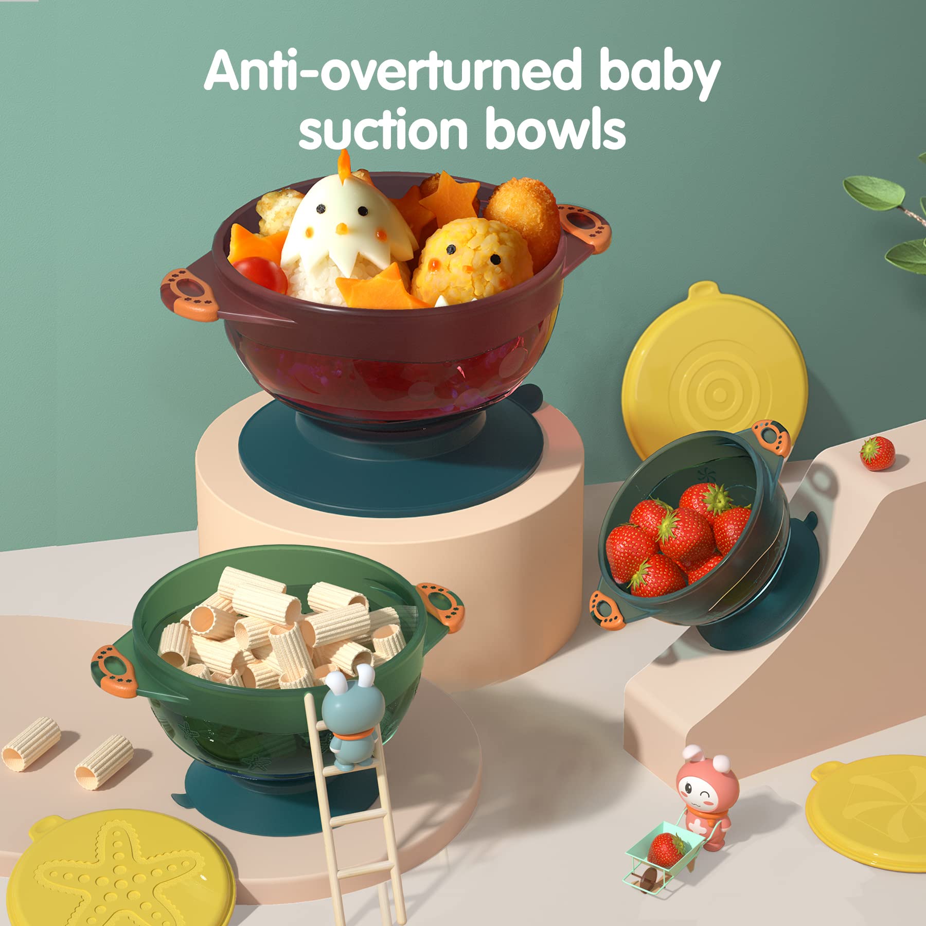 OR TU Baby Bowl Sets VC-TM500 - 6-Piece Colorful Non-Slip Feeding Bowls for Toddlers | BPA-Free, Microwave & Dishwasher Safe | Perfect for Baby-Led Weaning, Snacks & Mealtime