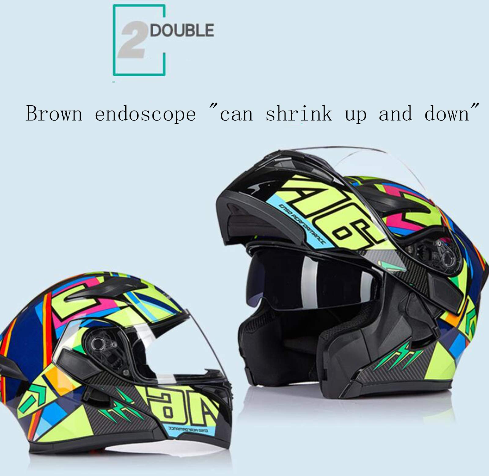DOT Approved Full Face Flip Up Motorcycle Helmet - Lightweight Motorbike & Moped Helmet for Men & Women - Perfect for Street Riding, Commuting & Adventure Tours