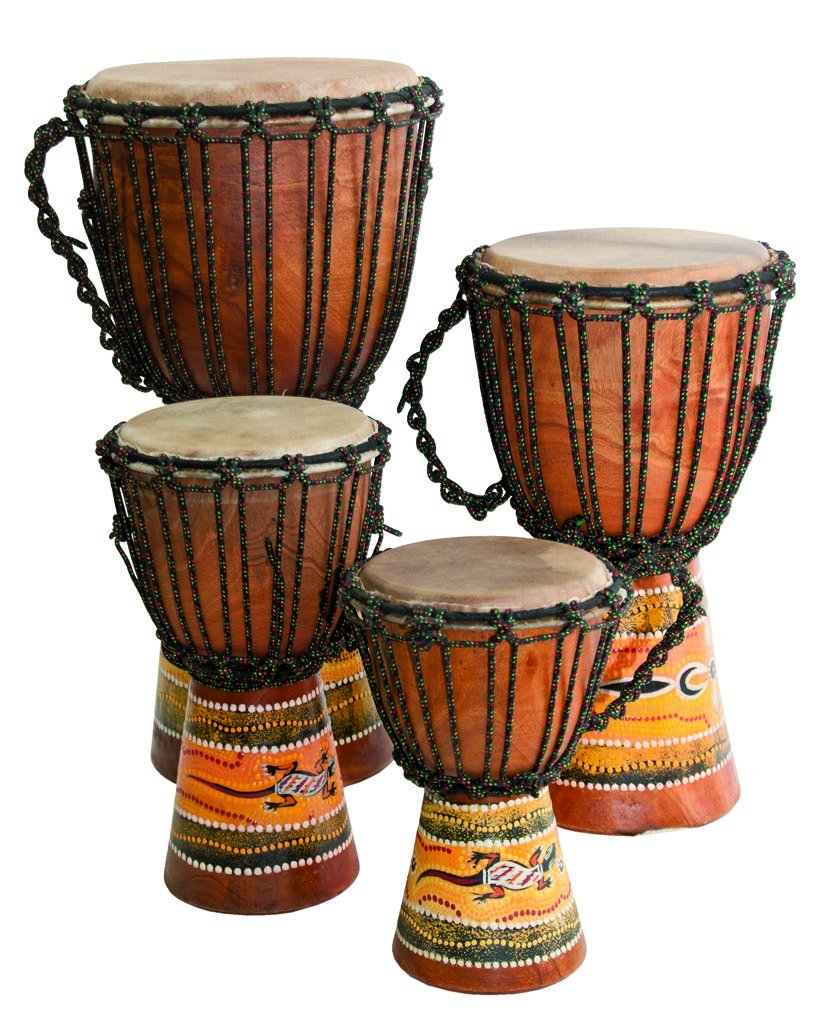 20 Inch Hand-Painted Djembe Drum for Beginners - 8.5-9.5 Inch Goatskin Head - Perfect for Music Therapy, African Drum Circles & Home Decor