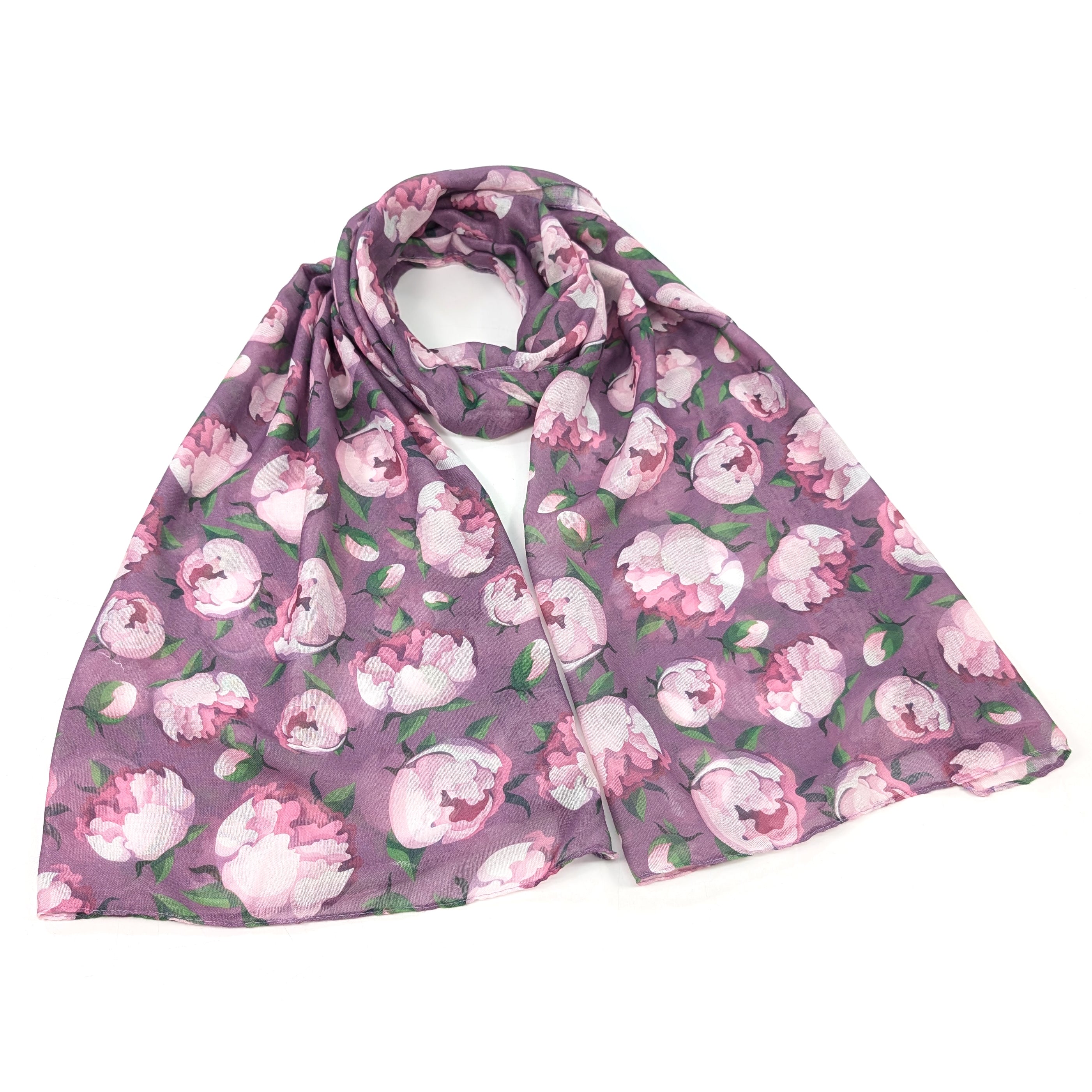 Exclusive Purple Peonies Floral Print Fabric (50x180cm) - Perfect for Home Decor, Curtains, Table Runners & DIY Craft Projects