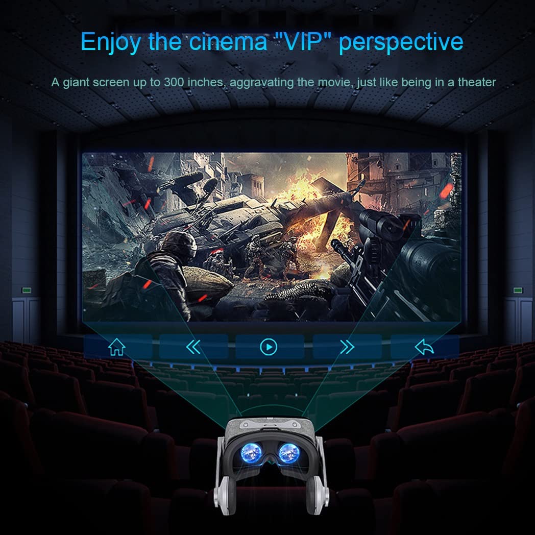 3D VR Headset with Bluetooth Controller - Compatible with iPhone 13 Pro Max/13 Pro/13/12/11, Samsung Galaxy S21, Huawei & Xiaomi Series - Immersive Gaming & Virtual Reality Experience for Movies, Travel & Education (Color: F, Size: iOS)