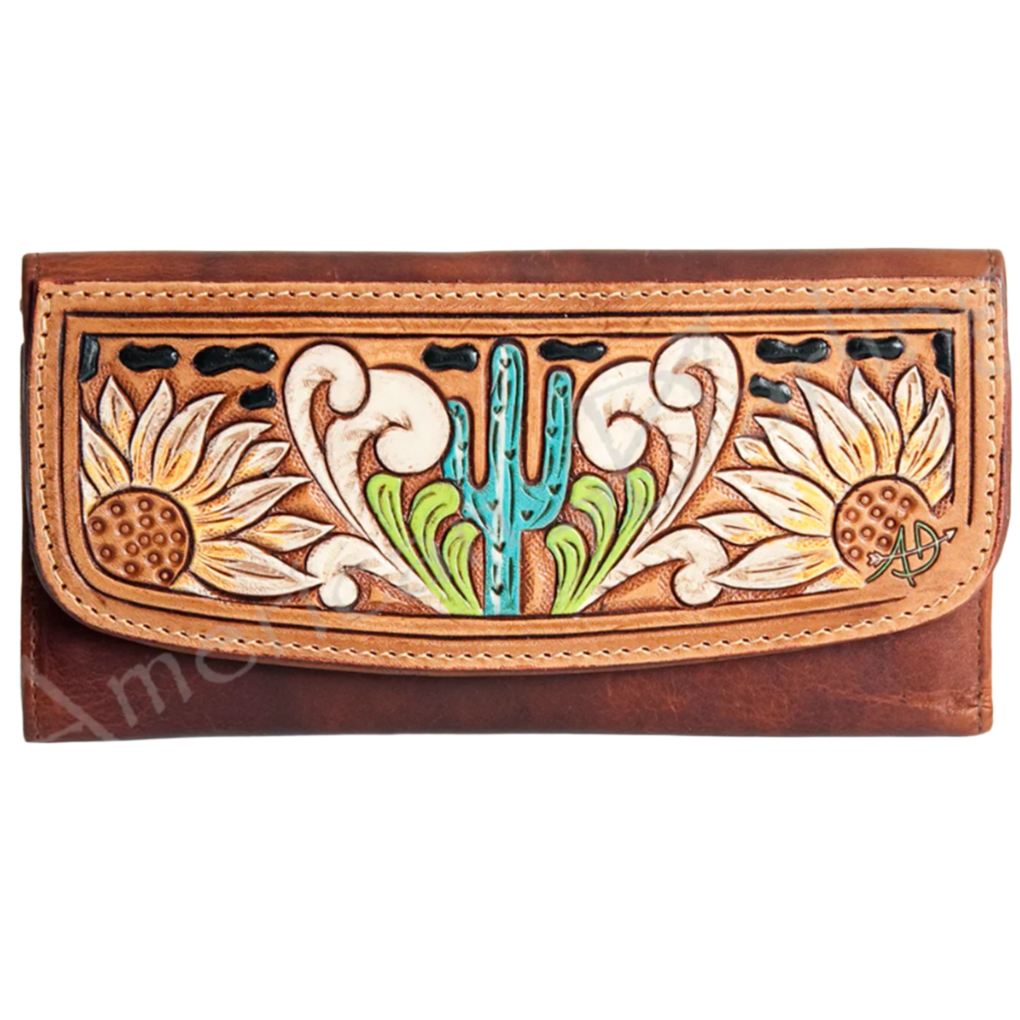 American Darling Pain Floral Cactus Wallet - Stylish & Durable Women's Leather Wallet for Everyday Use, Travel & Gift Giving