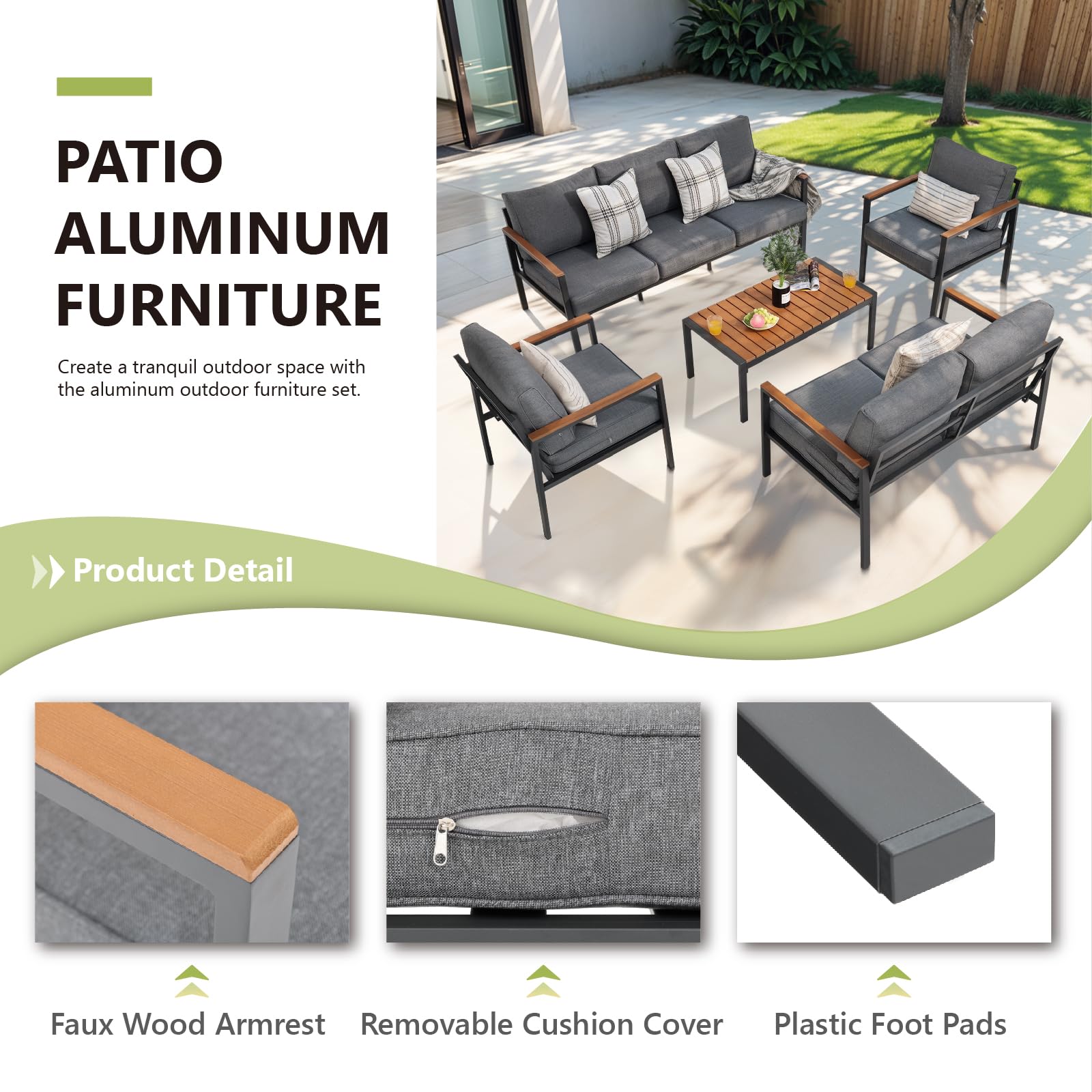 Modern Aluminum Outdoor Loveseat - All-Weather 2-Seater Patio Sofa with Olefin Cushions | Durable Metal Garden Furniture for Deck, Backyard & Poolside Relaxation | Grey Contemporary Outdoor Seating Solution