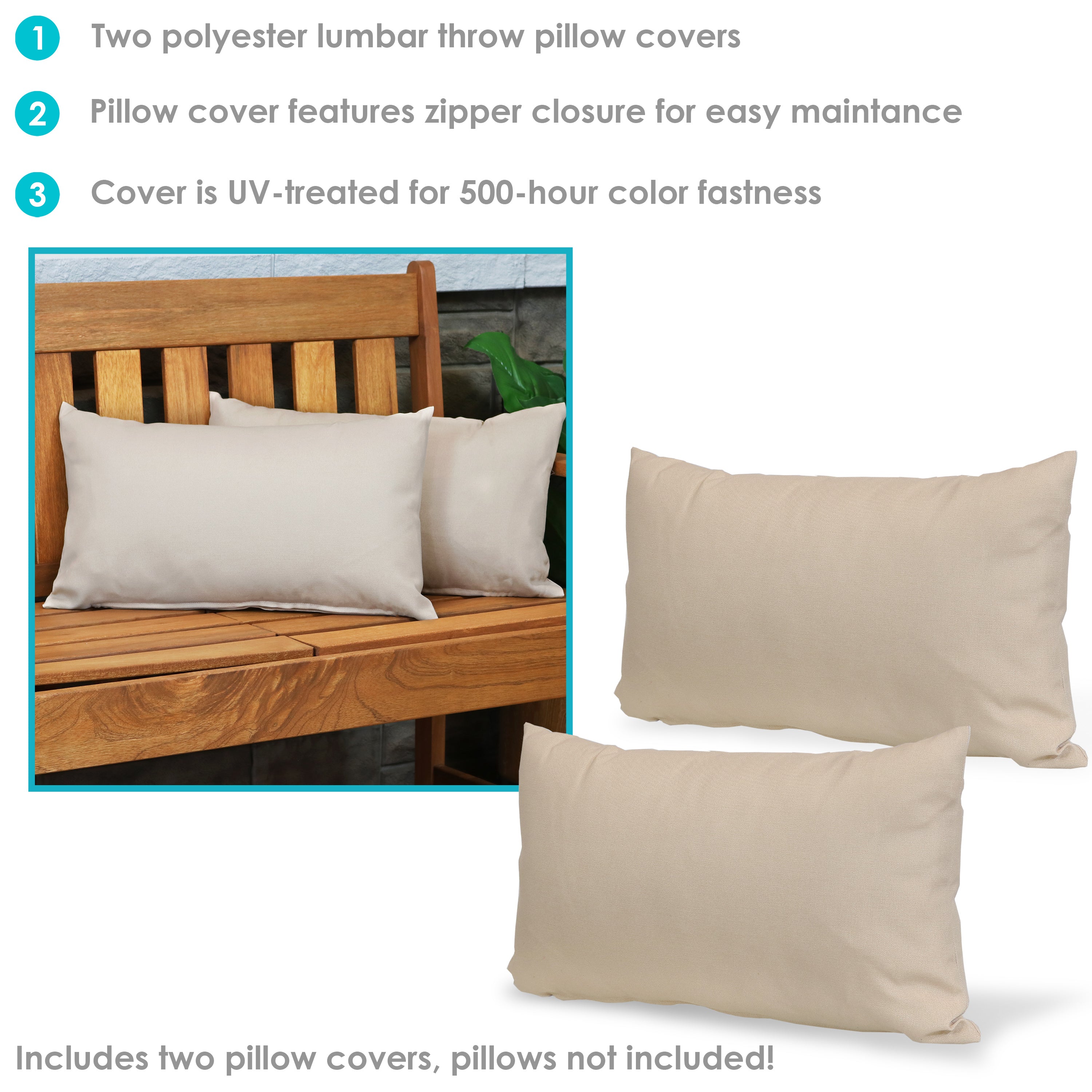 Sunnydaze Decorative Throw Pillow Covers for Indoor & Outdoor Use - Perfect for Sofa, Patio, Garden & Home Decor