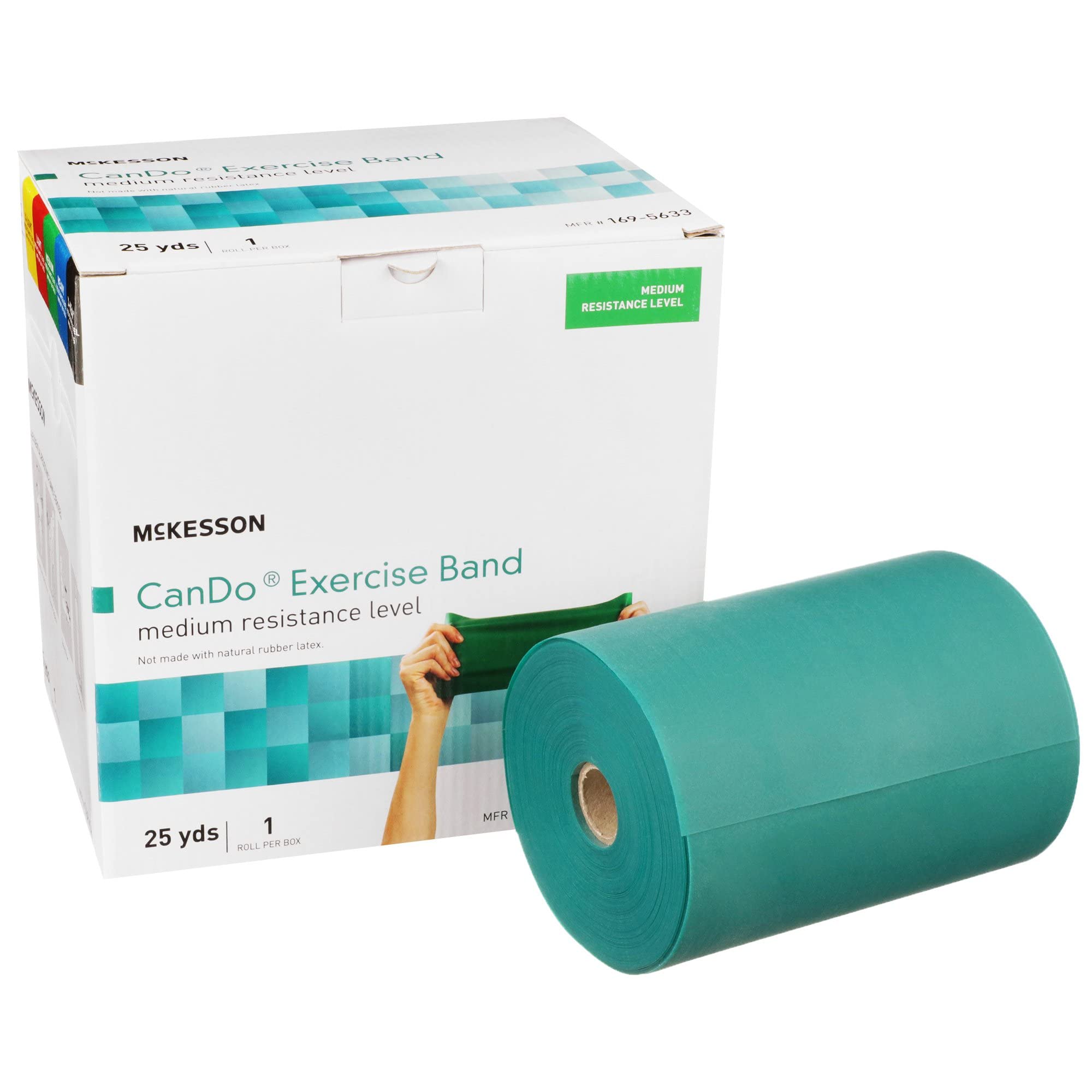 McKesson Can Do Exercise Resistance Band - Medium Resistance Workout Bands for Physical Therapy, Home Gym & Fitness Training - Green, 5 in x 25 yd (1 Count) - Perfect for Strength Training, Yoga & Rehabilitation Exercises