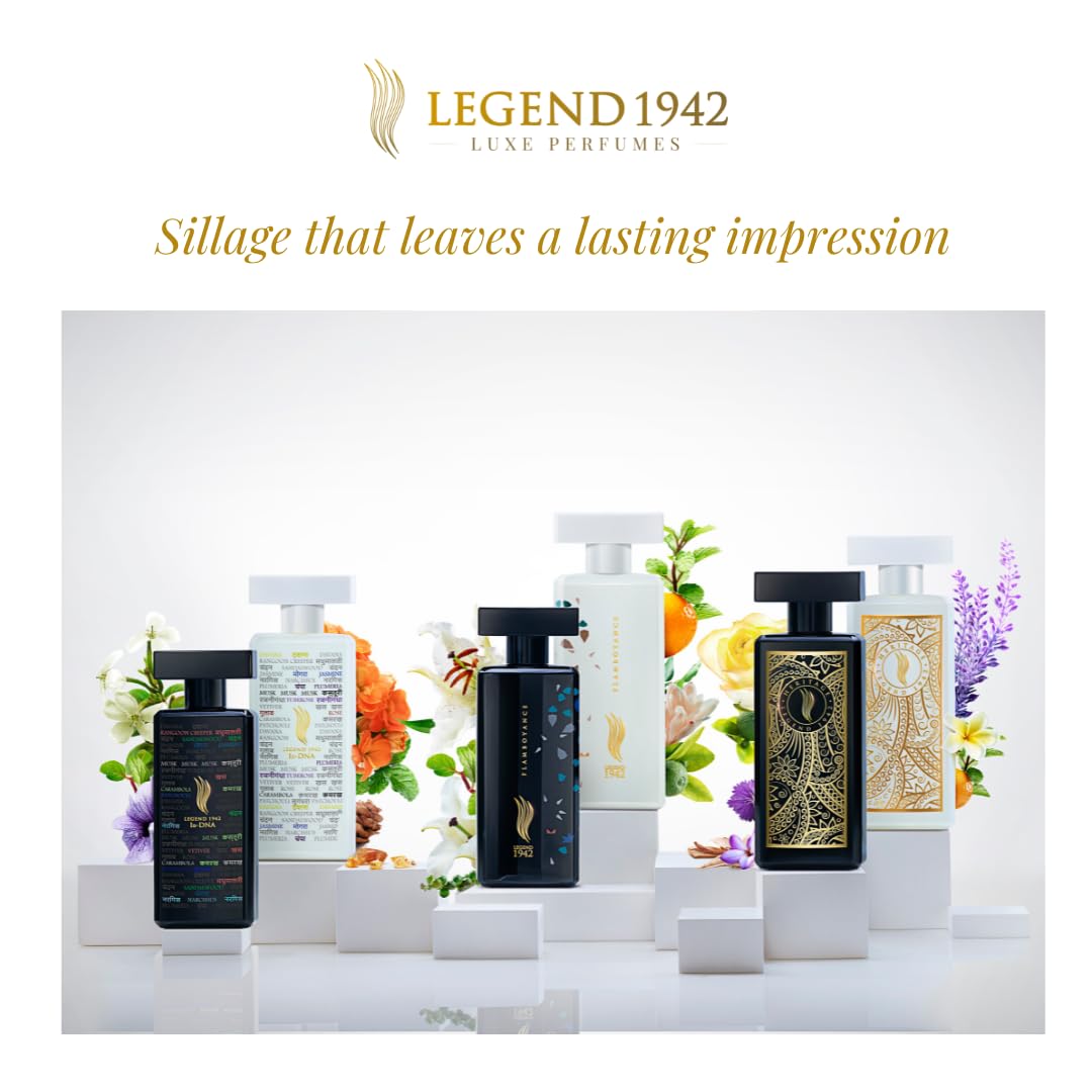 Legend 1942 Luxe Perfumes by Amitabh Bachchan | Long Lasting Floral Cologne for Men & Women | Flamboyance White Sweet Fragrance | 100ml Eau de Parfum | Perfect Birthday Gift & Everyday Essential | Office, Date Night & Special Occasions