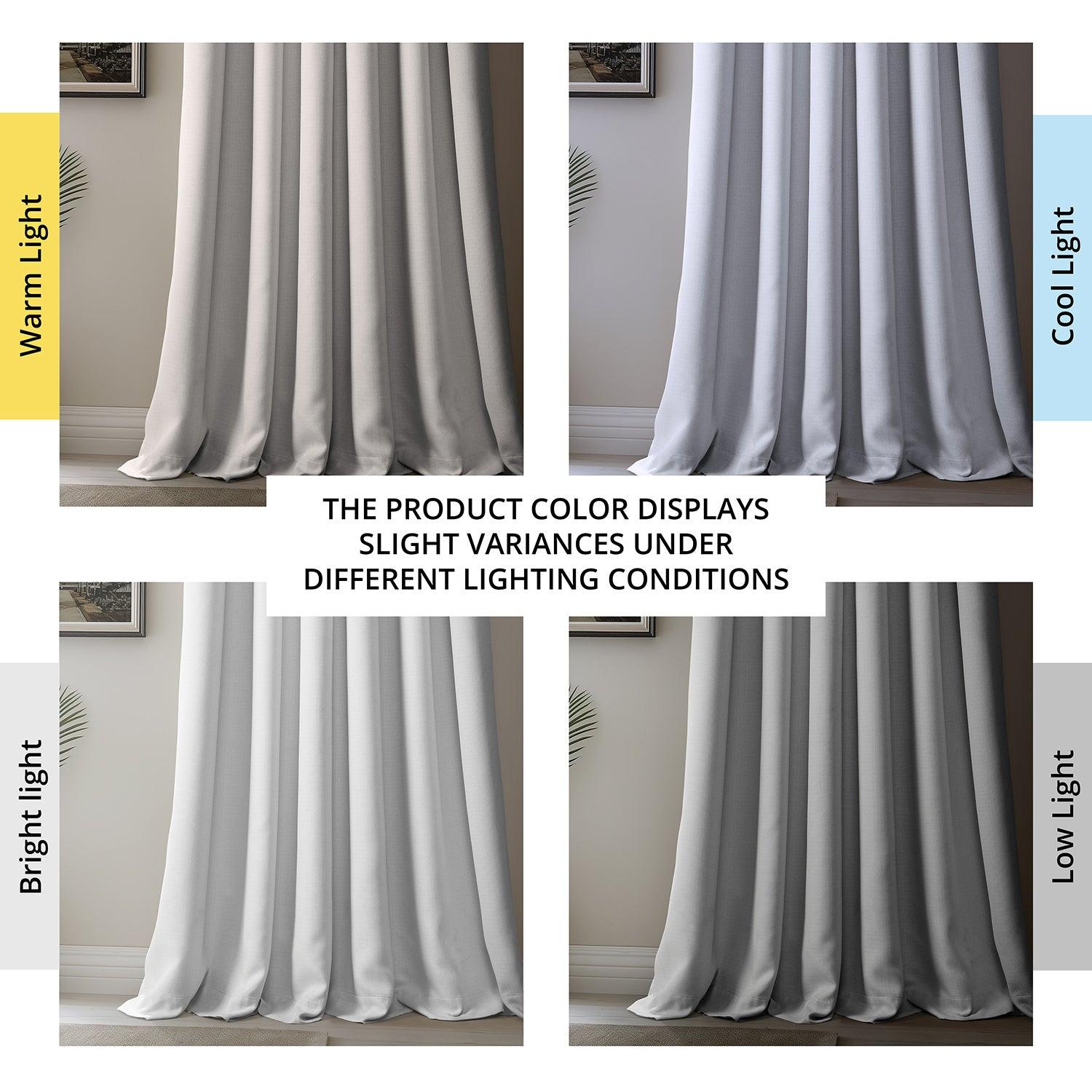 Oyster Textured Faux Linen Room Darkening Curtain